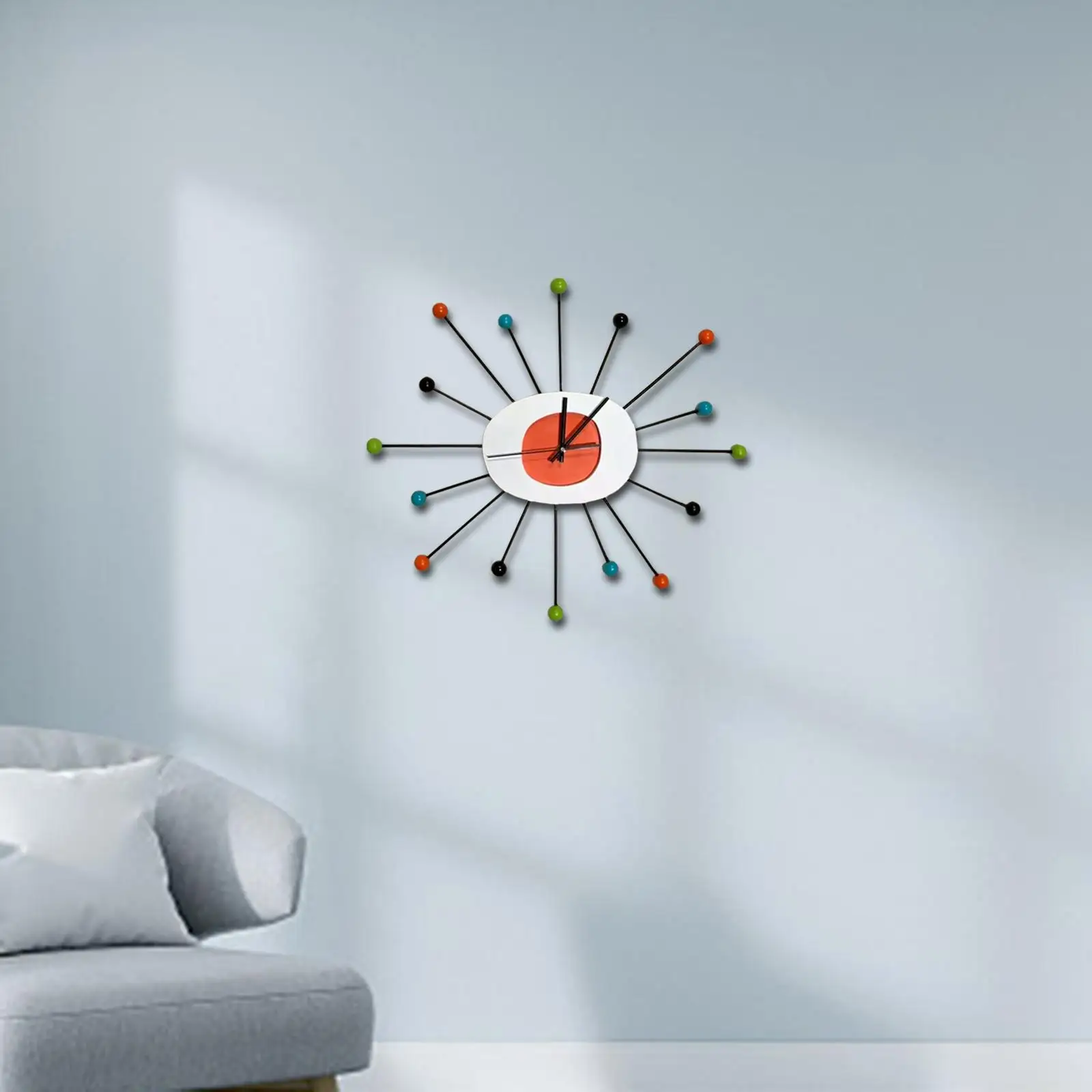 Modern Wall Clock Non Ticking Silent Decorative Colorful Ball Hanging Clocks for Bedroom Decor Hotel Home Bathroom
