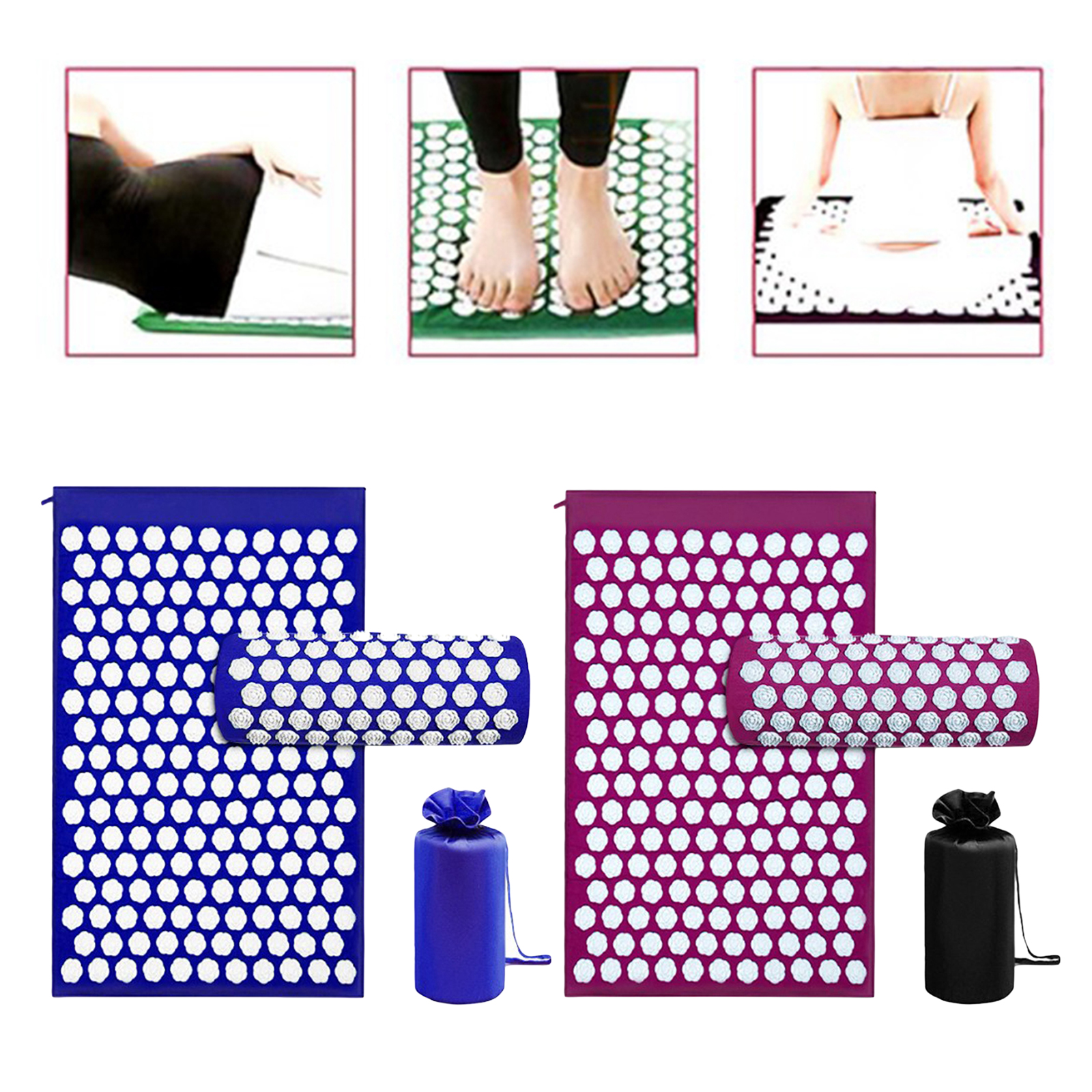   Neck  - Acupressure Mat and Neck Pillow Set - Relieves Stress and Sciatic Pain for Optimal Health and Wellness