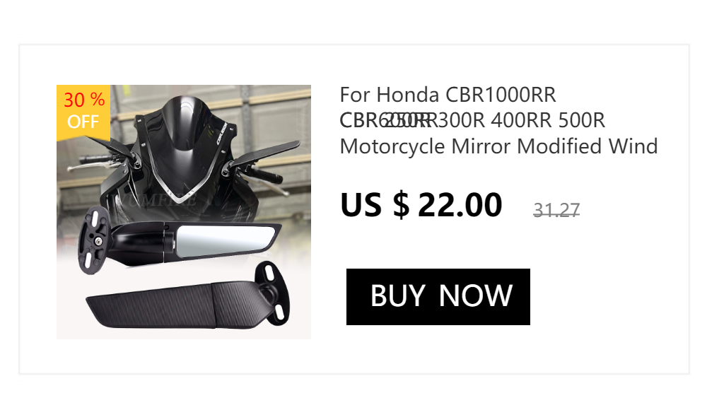 Modified Motorcycle Mirrors For Kawasaki Ninja 250 300 400 650 H2 H4 Adjustable Rotating Rearview Wind Swivel Wing Side Mirror