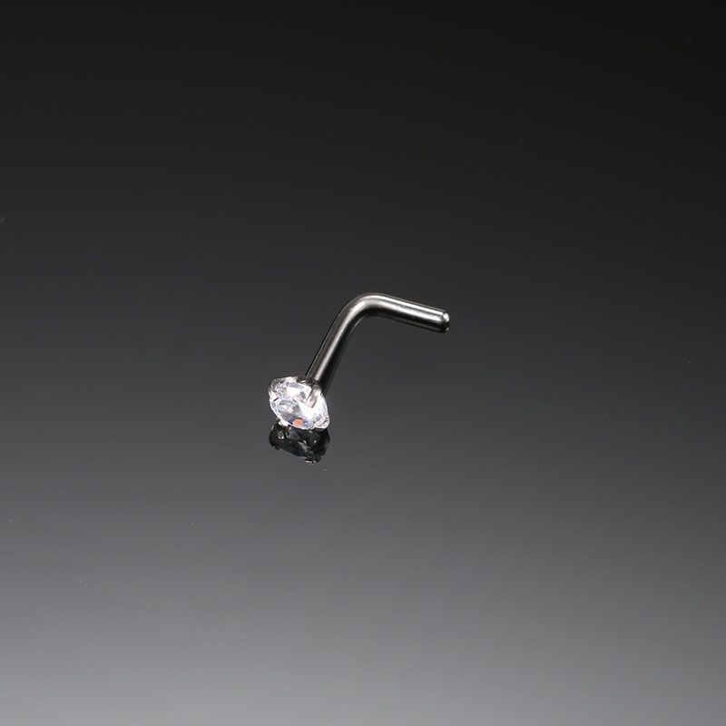 10 teile/los 1.2/3/2/2/3mm cz Zirkon Nasen stecker Edelstahl l Form Nasenloch Nieten für Frau Mann Körper Piercing Schmuck 20g – Detail 4