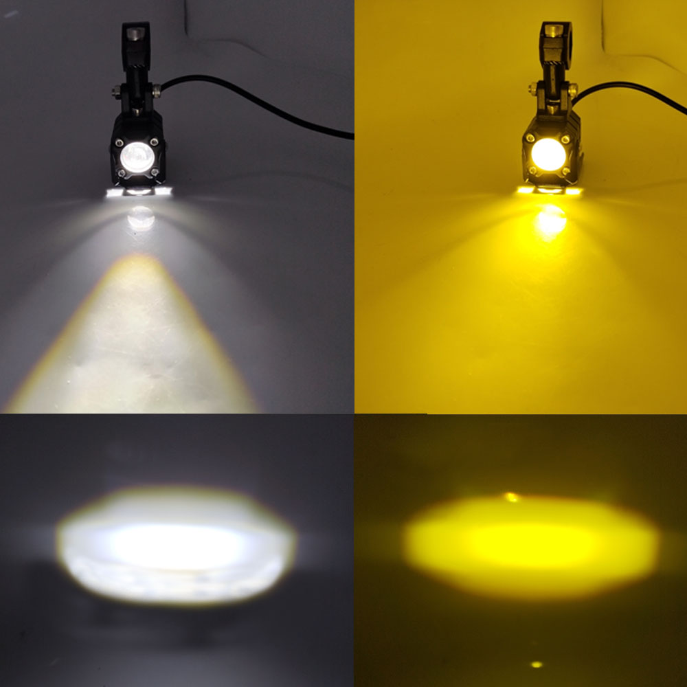 LED Motorcycle Headlight Driving Fog Lights LED Spotlight Auxiliary Fog Lamp Yel