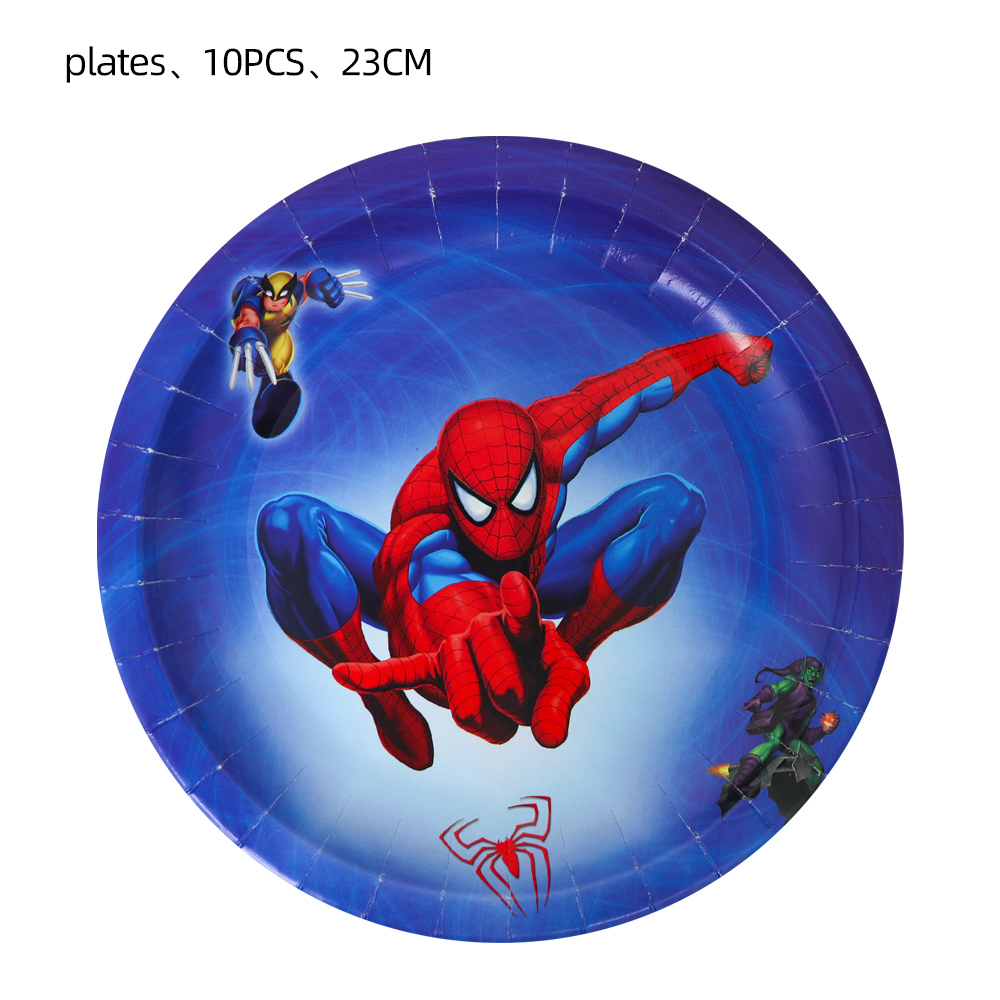 Vajilla desechable de Marvel Spider-Man, suministros de fiesta, platos de  papel, decoración de fiesta de cumpleaños de superhéroes de boda, recuerdo  para niños - AliExpress