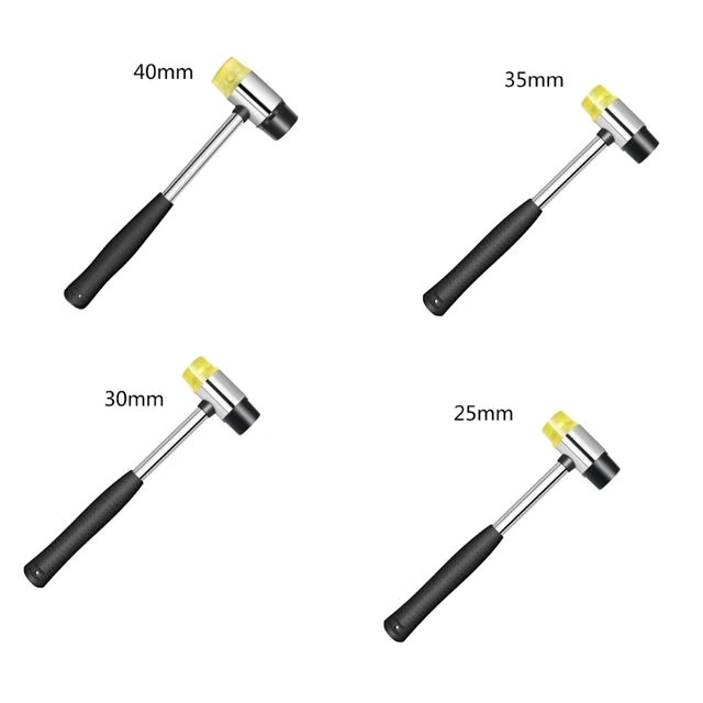 Rubber Hammer, Hollow Steel Handle 2pcs Nonslip Small Rubber Mallet for  Jewelry 