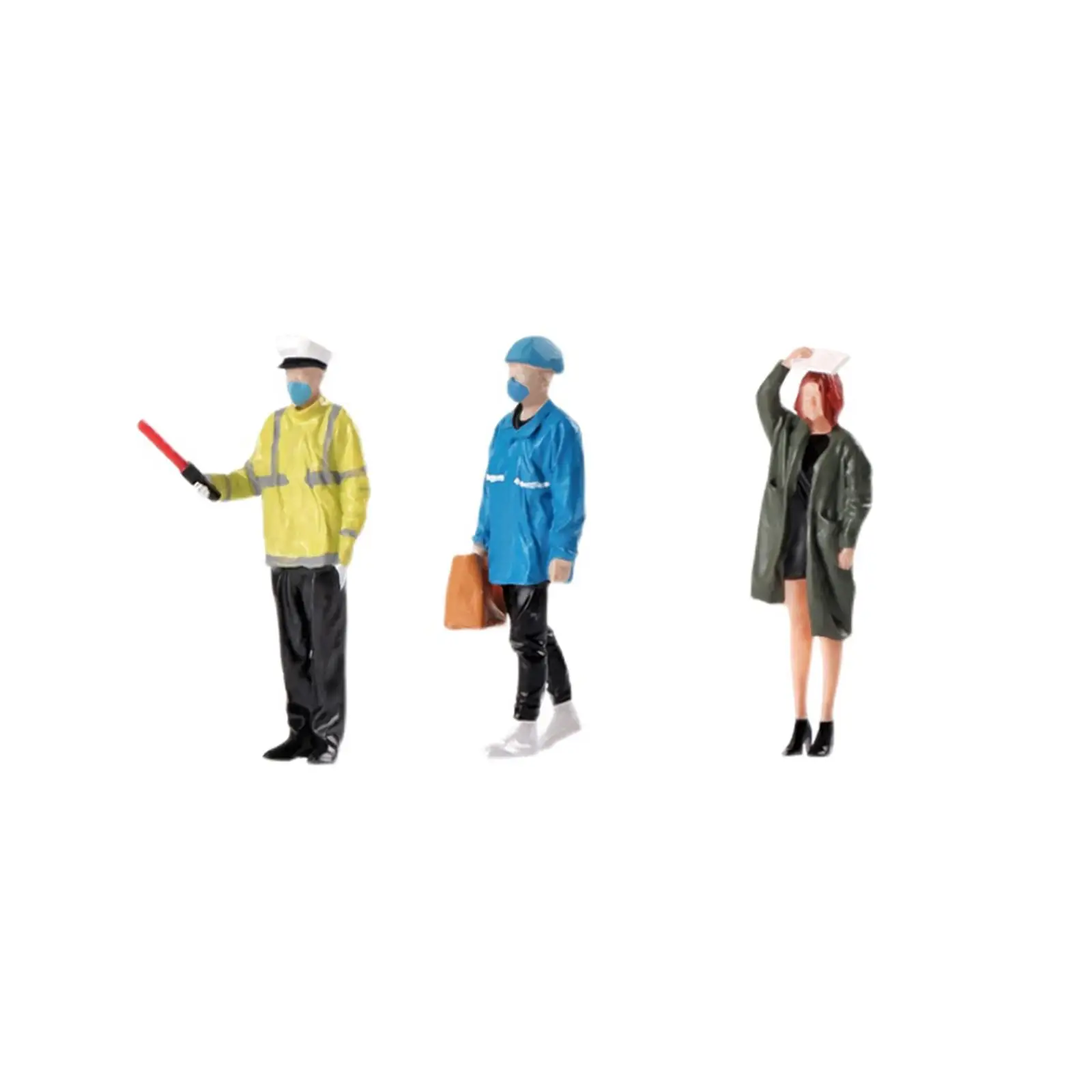 3 pieces 1/32 Scale People Figure, People Figurines, Mini Model Trains Architectural Tiny People Model