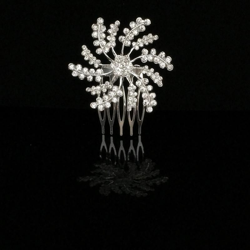 Diamante Bridal Wedding Prom Crystal Flower Hair Slide Comb Clip