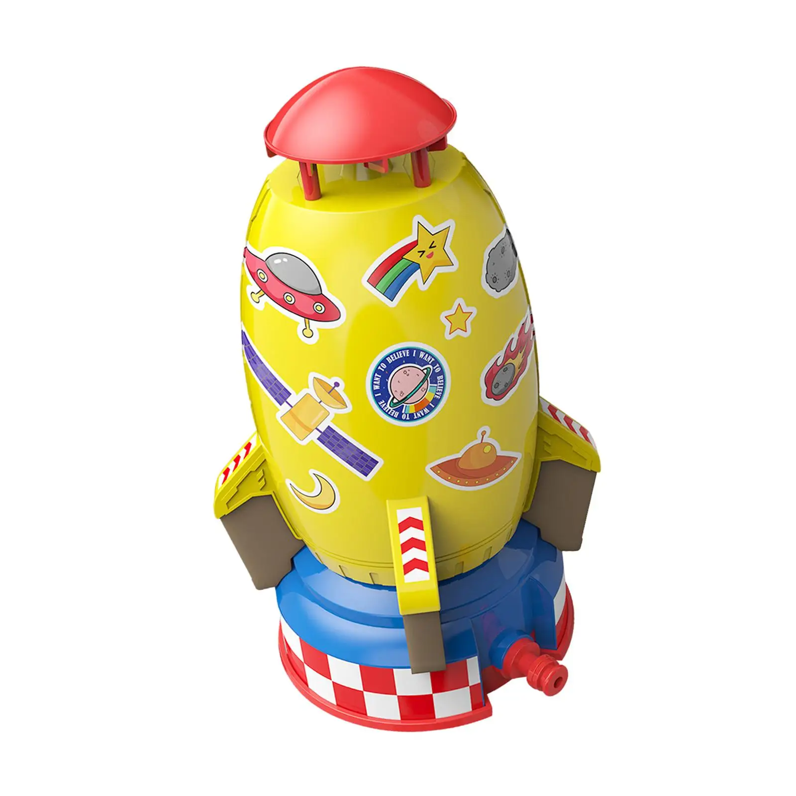 Outdoor Rocket Water Pressure Lift Sprinkler Toy Space Rocket Shape for Boys
