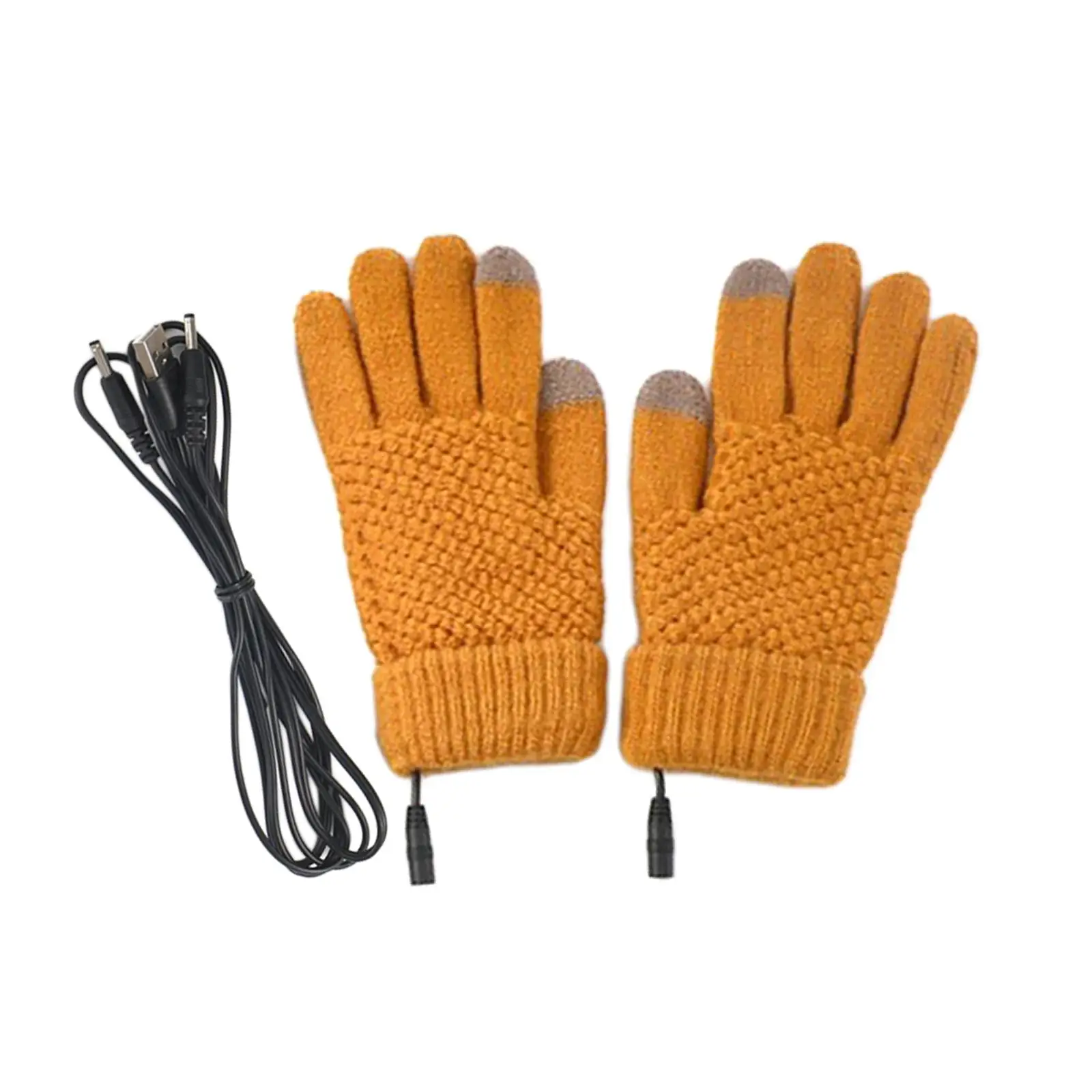USB Heated Gloves Full Finger Heating Mittens for Outdoor Skiing Winter Gift