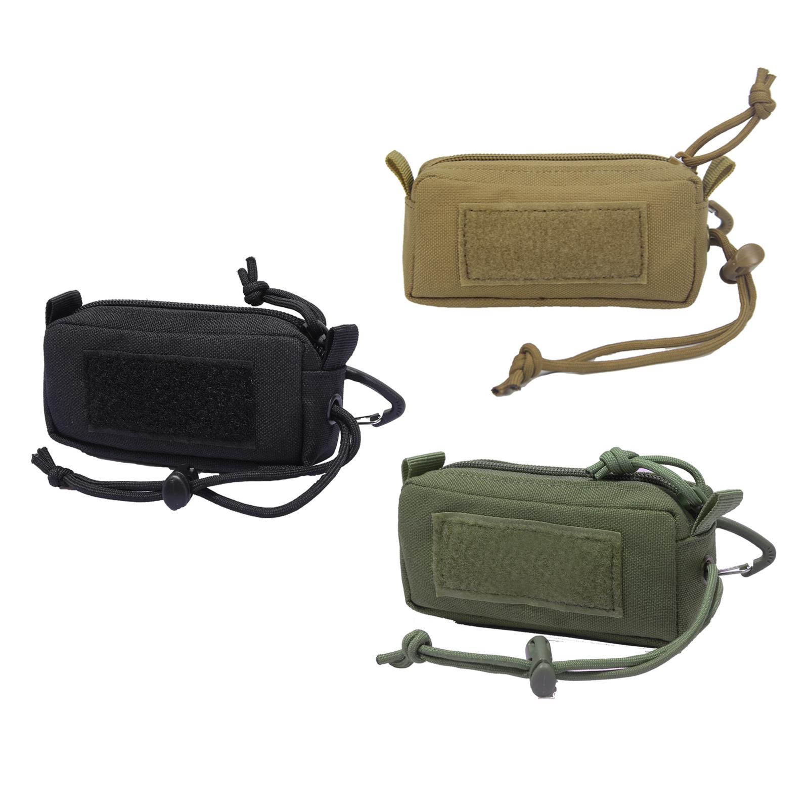 Portable Waist Bag Pack Zipper Multi Functional Nylon Keyring Utility Gadget Organizer Bag for Remote Key Fob Travelling Coins