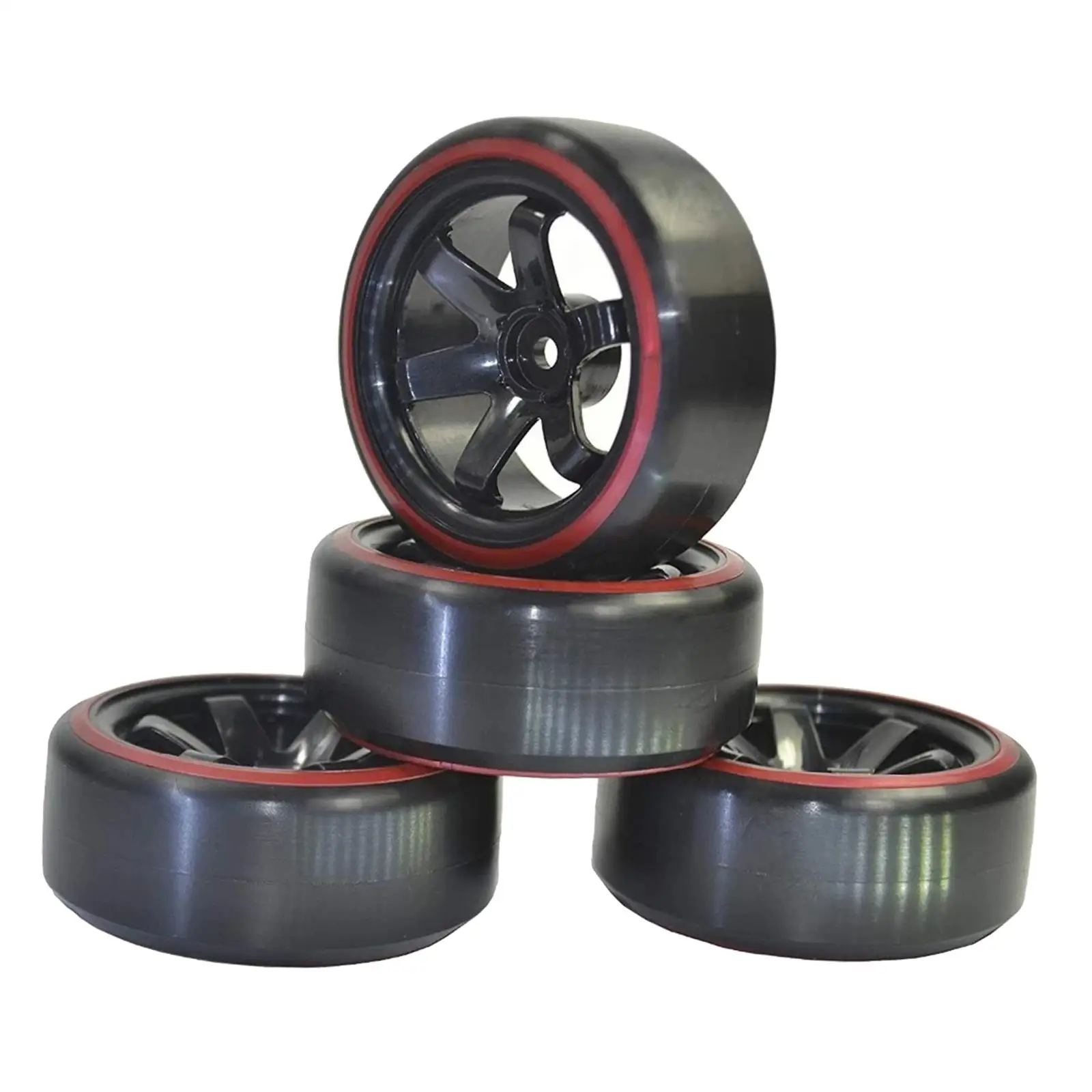 4x Wheel Tires Set 12mm Hex Wheels & Tires for   HSP RC Car Trunk