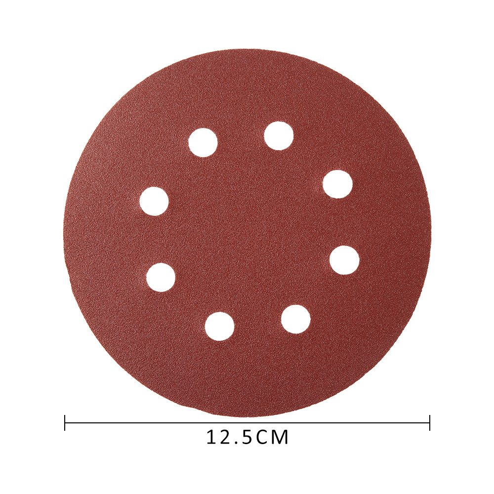 100 Stück 5 Zoll Schleifpapier 8 Loch 80grit-3000grit gemischtes Schleifpapier rund Auto selbst klebender Sand 125mm Schleif kissen Polier werkzeug – Detail 1