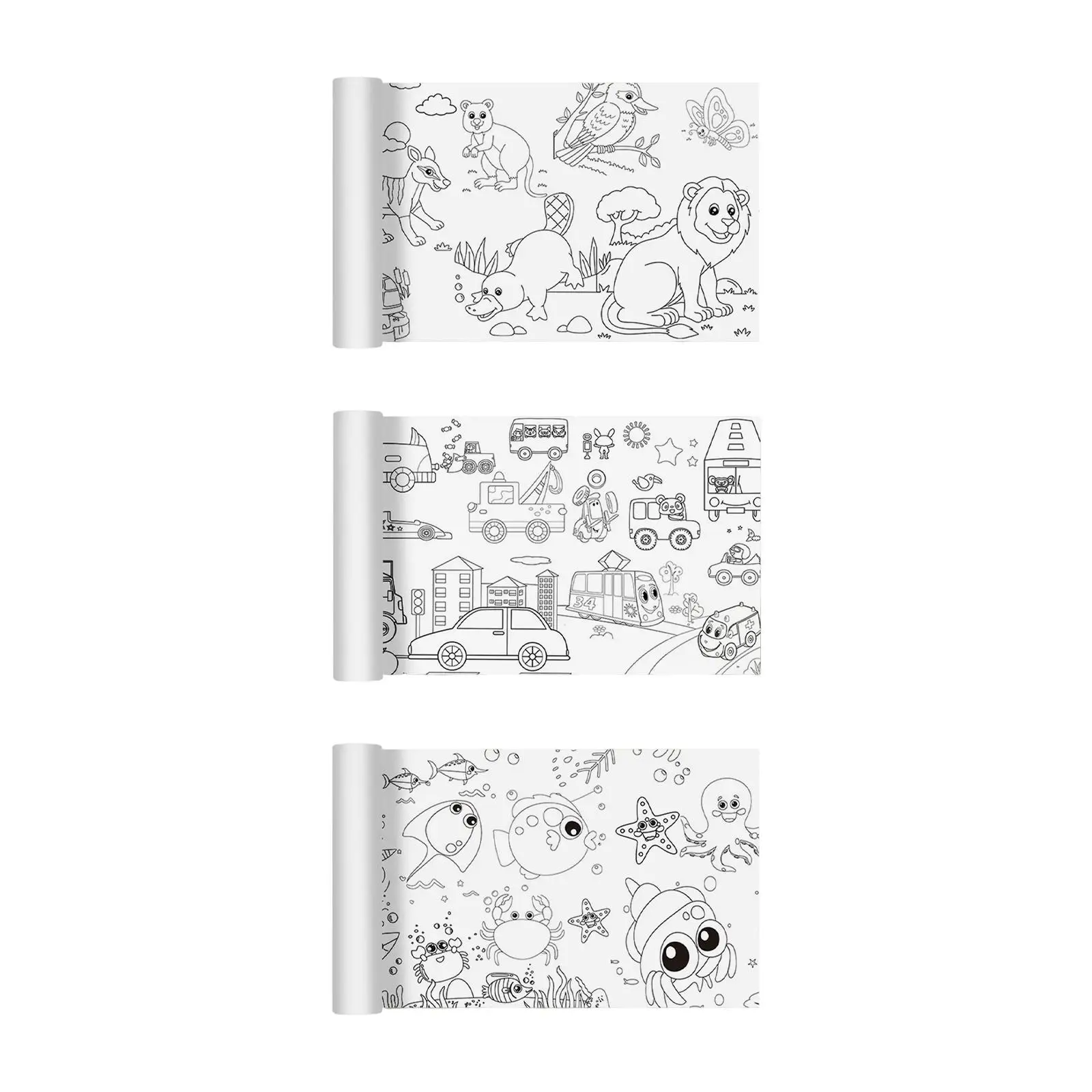 Large Children Colouring Roll Essential Coloring Poster Wall Sticker Theme Scene