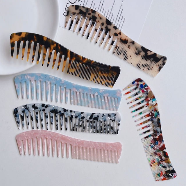 Acetate Plate Pointed Tail Hair Comb Marble Texture Stylist Anti-static  Hairdressing Close-tooth Comb Household Hairdressing - AliExpress