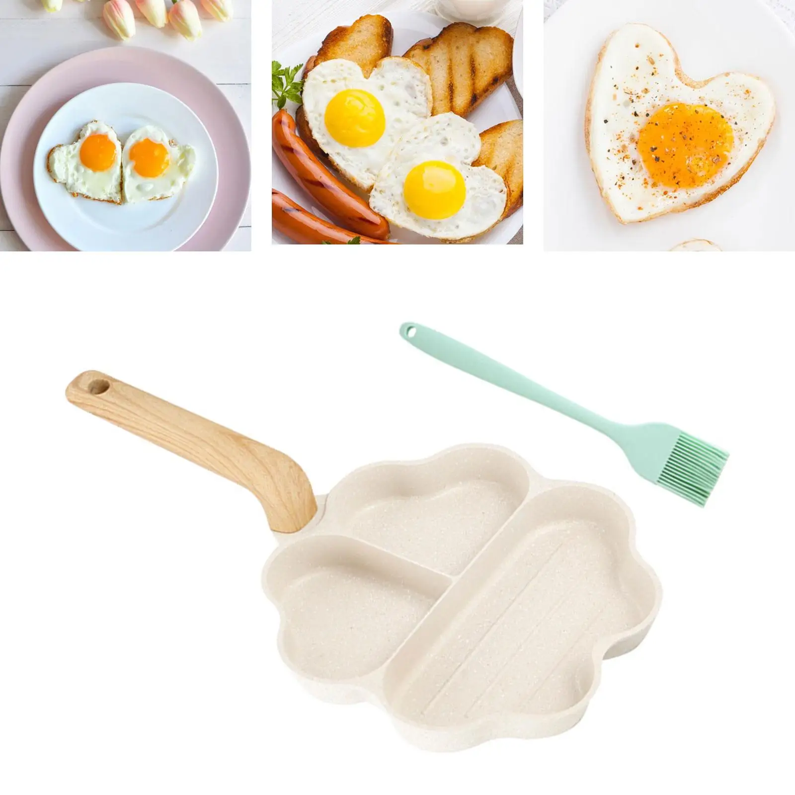 Egg Cooker Pan Breakfast Frying Pan Heat Resistant Handle Omelet Pan Egg Frying Pan for Baking Cooking Frying Kitchen Steak