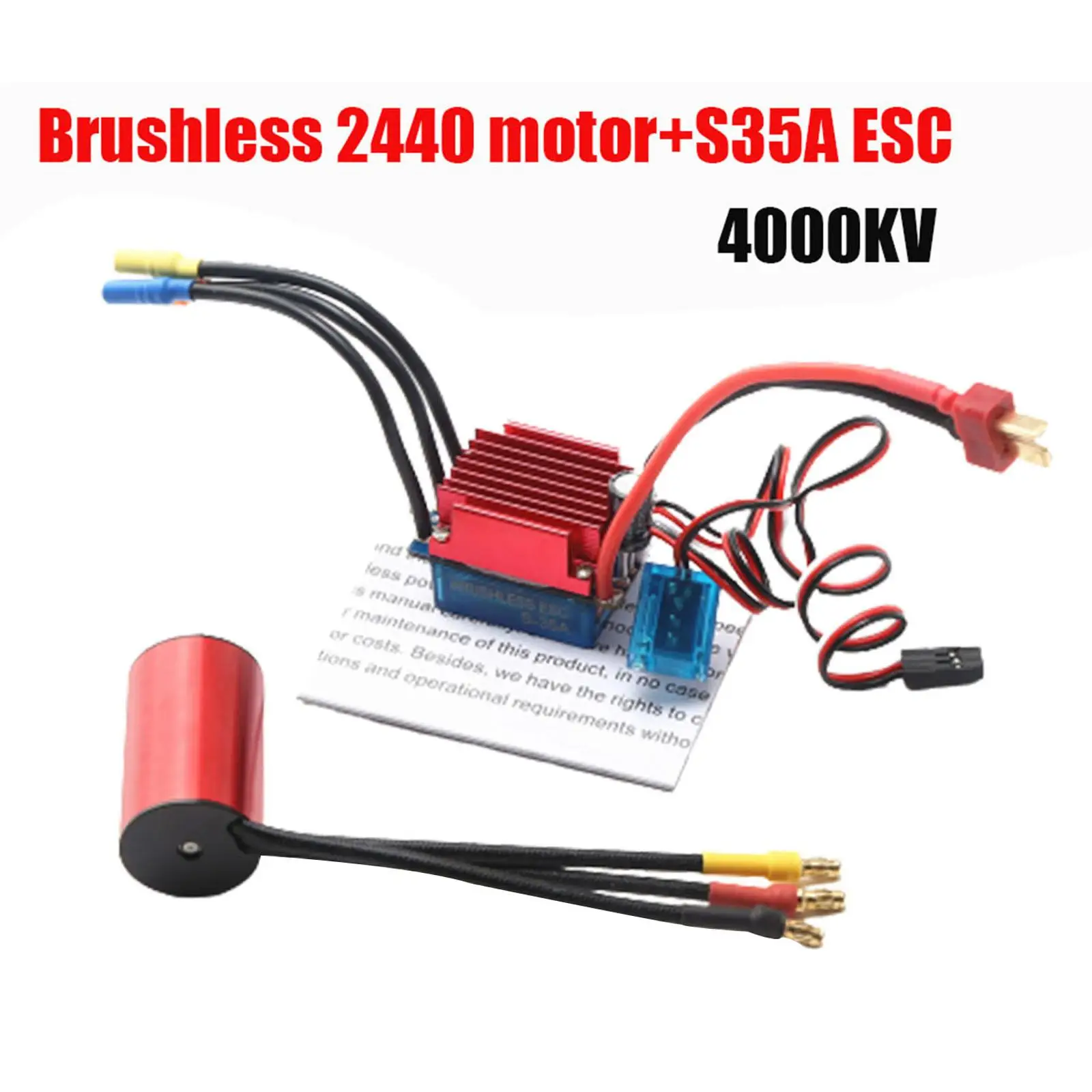 RC 2440 Motor ESC Combo Sensorless Brushless RC Motor for 1/14 Scale RC Car