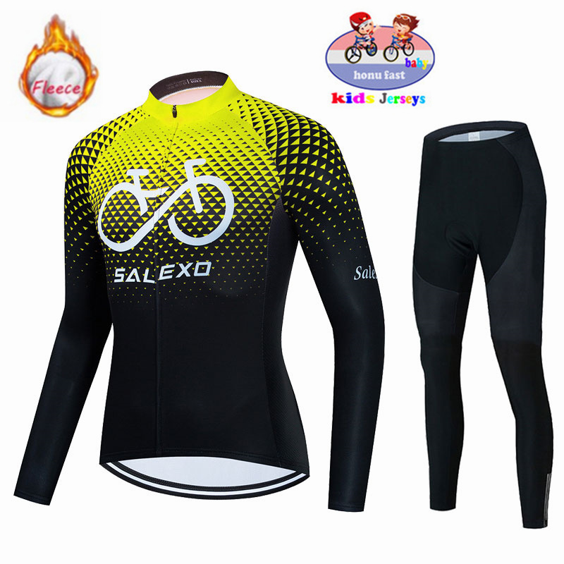 2026 Winter Fleece Kinder Radfahren Kleidung Warm Halten Kinder Jersey Bike Anzug Jacke Kleidung MTB Kinder Radfahren Hosen Equipage – Detail 4
