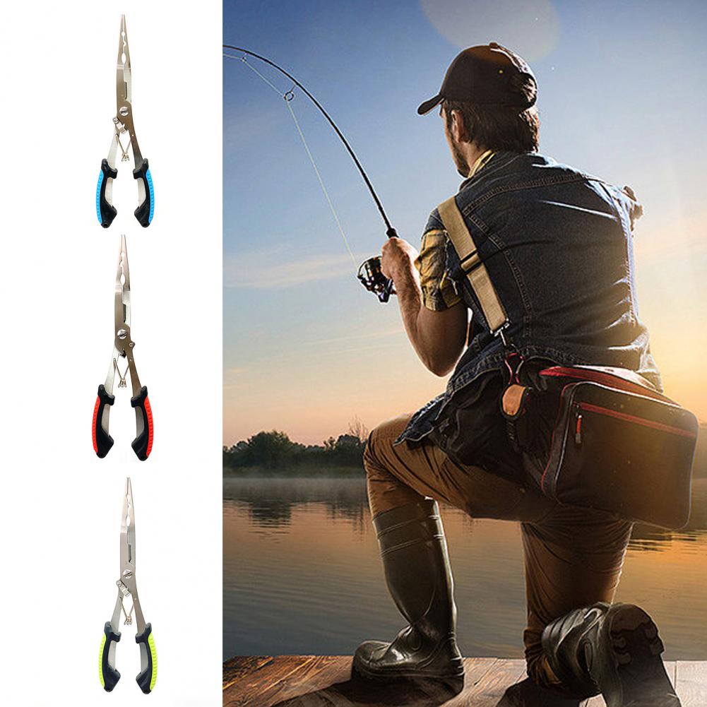 Description Picture 3 of itemFish Pliers Ergonomics Anti-slip High-strength Multifunctional Cut Fishing Line Fishing Tied Hooks Pliers Angling Equipment