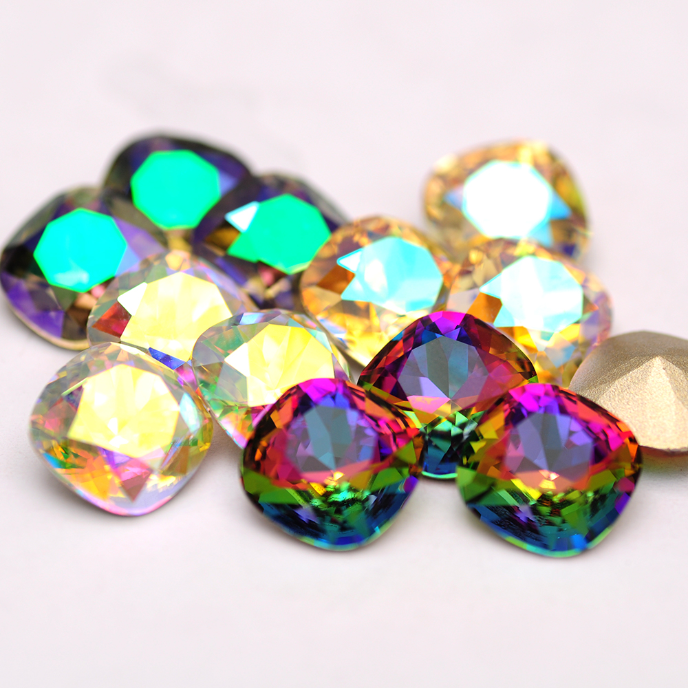 Best of 10PCS 6mm Cushion Cut Shape Crystal High Quality Glitter Glass Rhinestones Different Color Nail Rhinestone 3D DIY Rhinestones Reviews & Tips