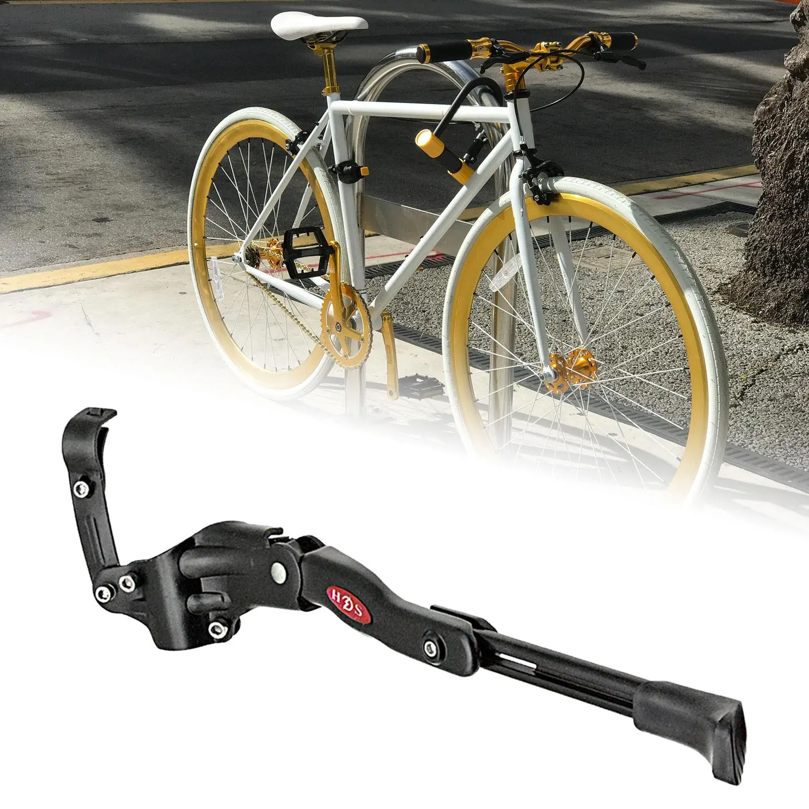 Bicycle Kick Stand Adjustable Mountain Road Bike Side Kickstand Foot for Outdoor Cycling Accessories Folding Bike Riding BMX