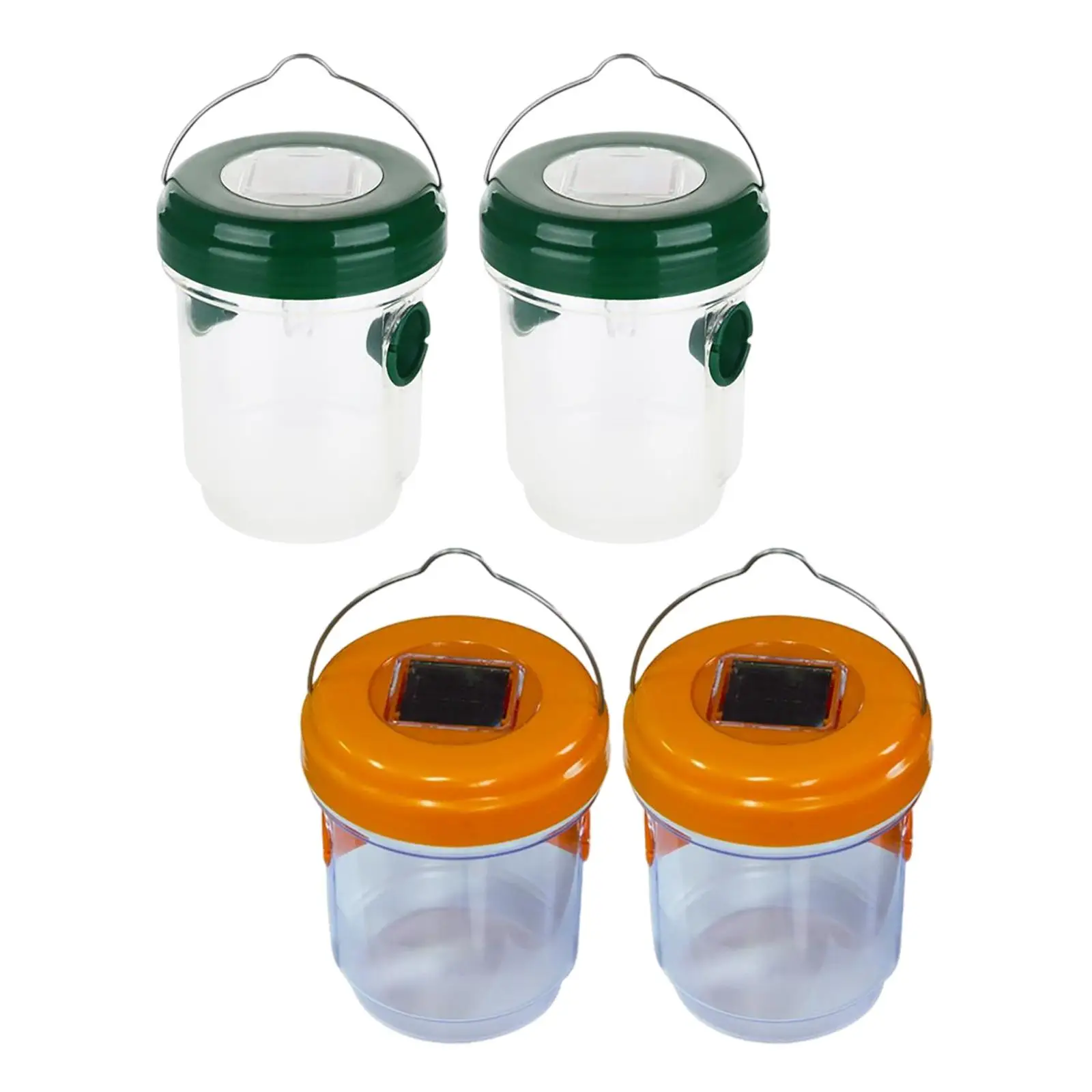 2x Solar Wasp Killer Fly Trap Reusable Fruit Fly Bee Trap Insect Catching Lamp Hanging Wasp Trap Catcher for Outdoor Garden