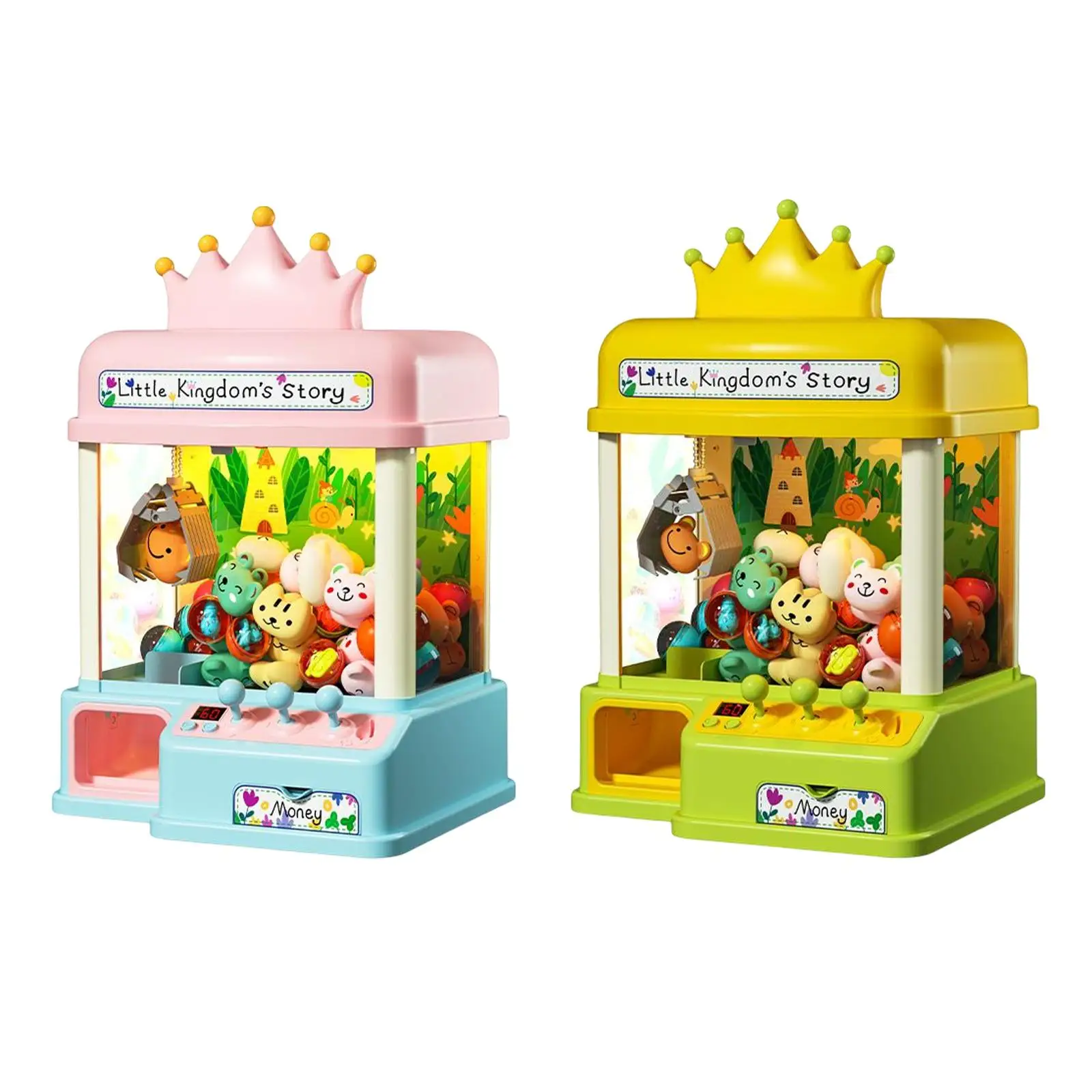 Small Claw Machine Miniature with Lights Sound Birthday Gifts Doll Machine Doll Grabbing Machine for Home Children Boys Girls