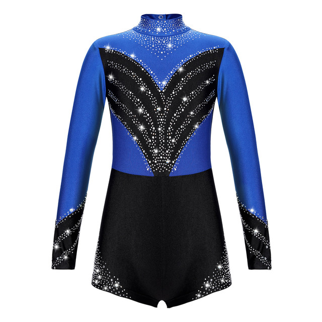 Inlzdz Enfant Fille Justaucorps Gymnastique Strass Sans Manches Bodysuit Gym Leotard 5-16 Ans