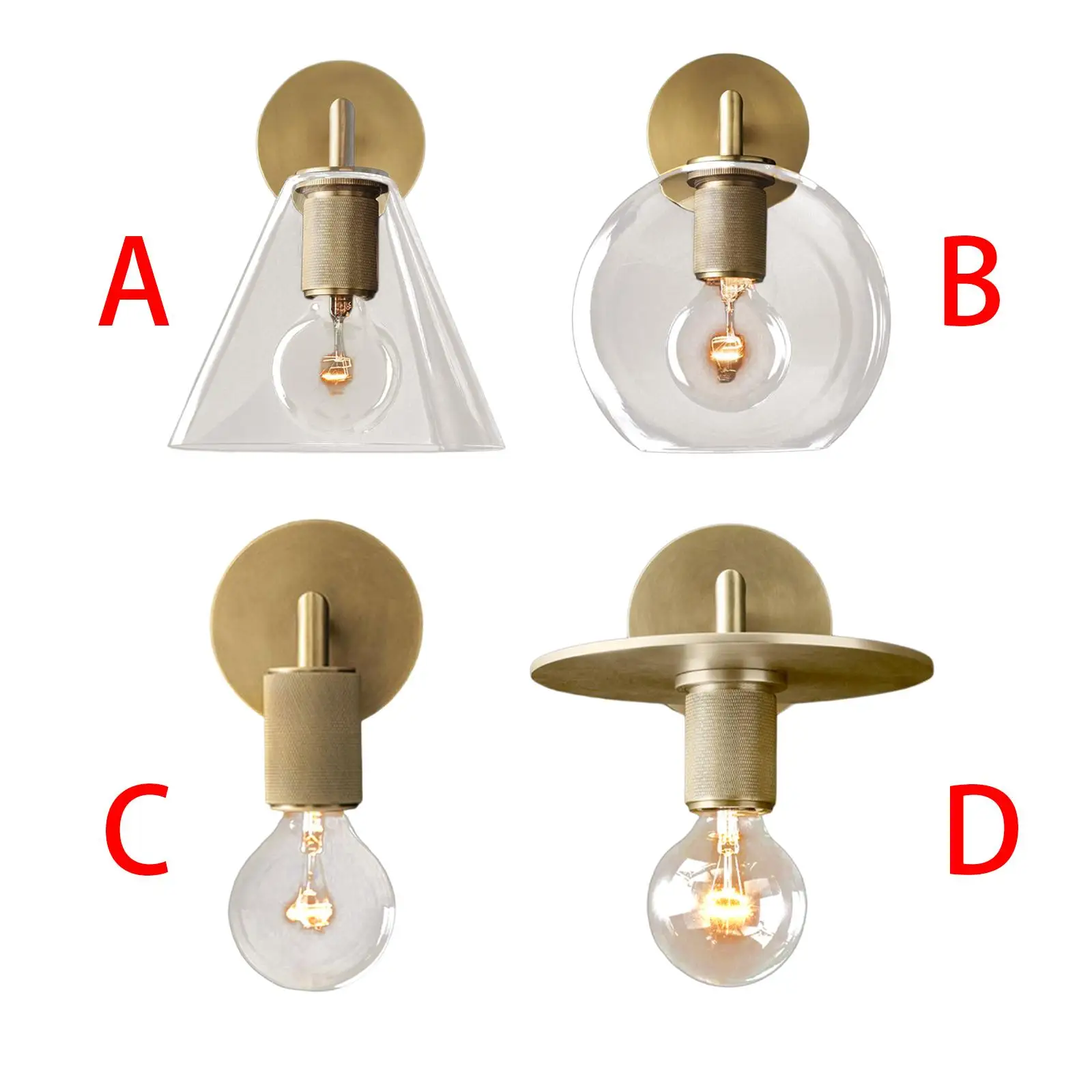 Modern Glass Wall Lamp Creative Golden Sconces Nordic Lighting Fixture Home Bedside Living Room Kitchen Decoration Lights