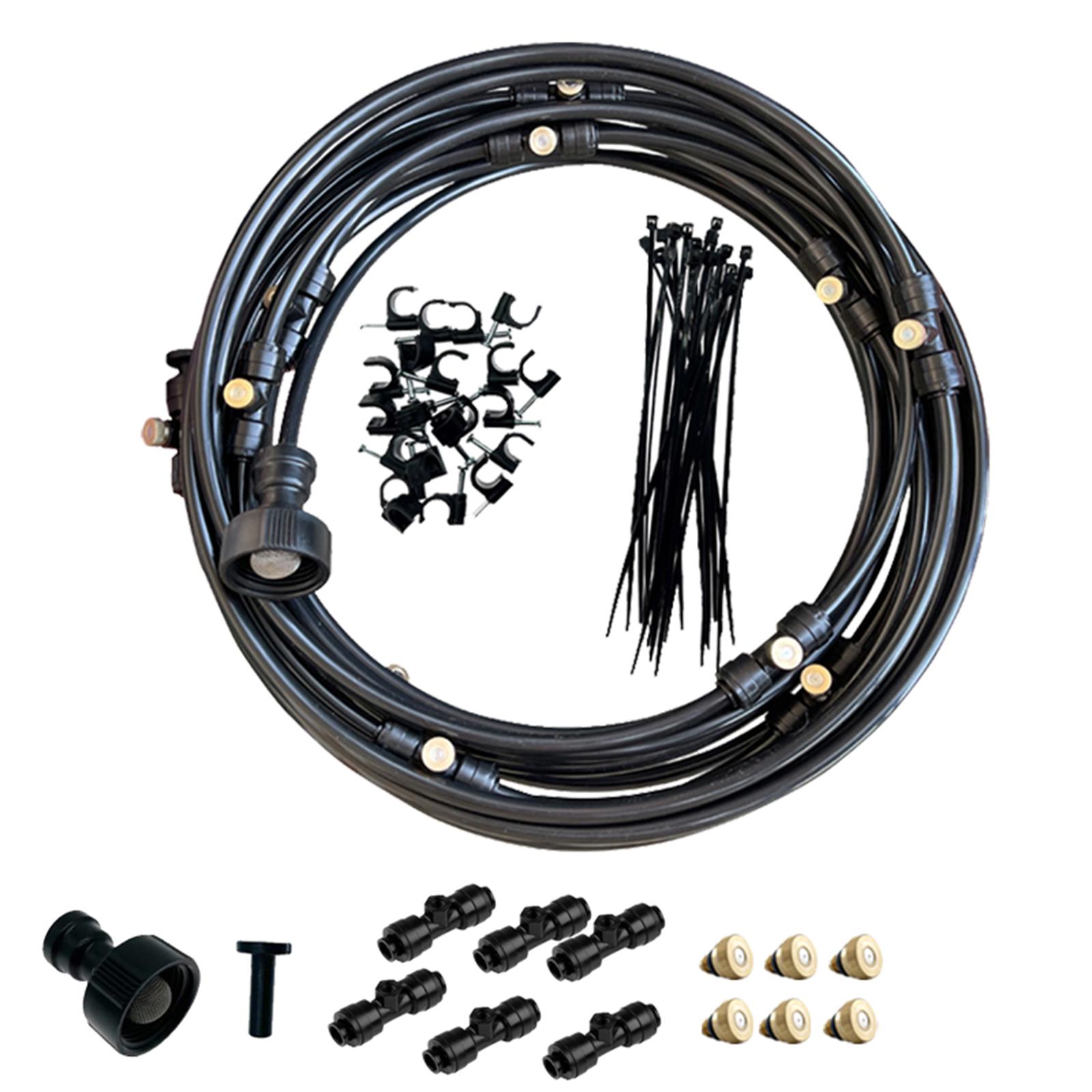 Patio Misters Water Spray Cooler Mist Nozzles Misting Line Misting Cooling System Kit for Backyard Trampoline Yard Lawn Planter