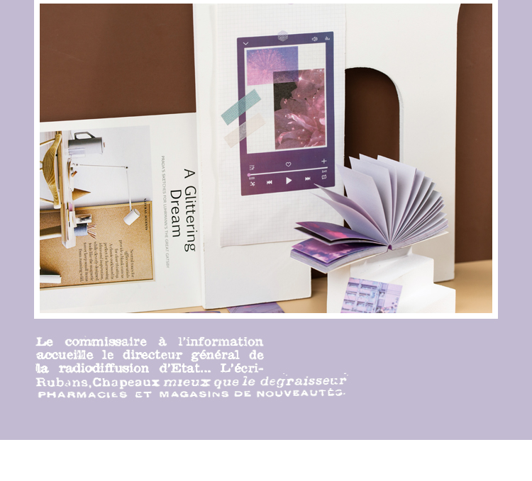 50 Sheets Rose Decorative Stickers Landscape Scrapbooking Diary Album Stationery Painting Stick Labels