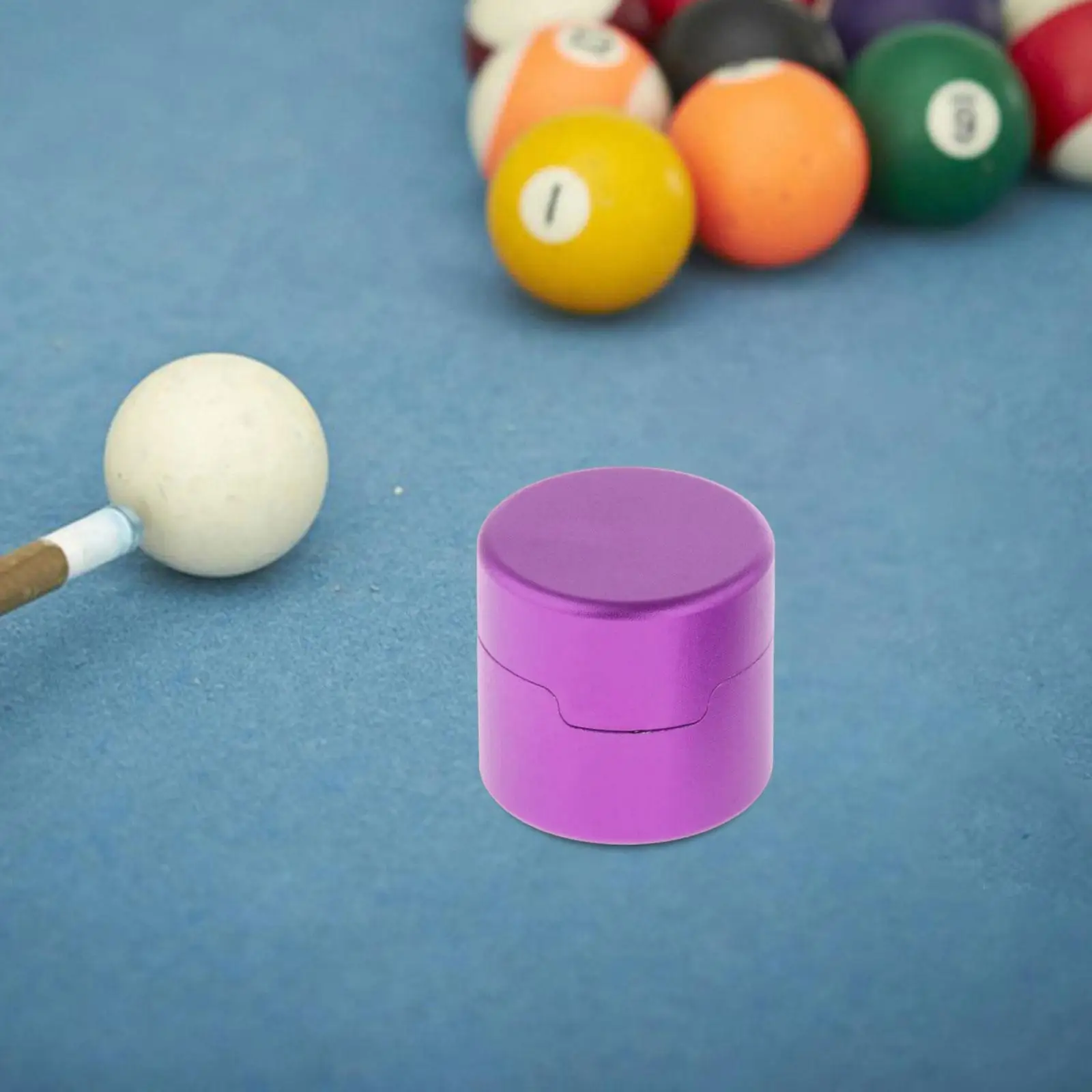 Pool Cue Chalk Holder Round Shaped Aluminum Alloy Portable Easy to Carry Carrier Case Box Chalk Holder Billiards Accessories
