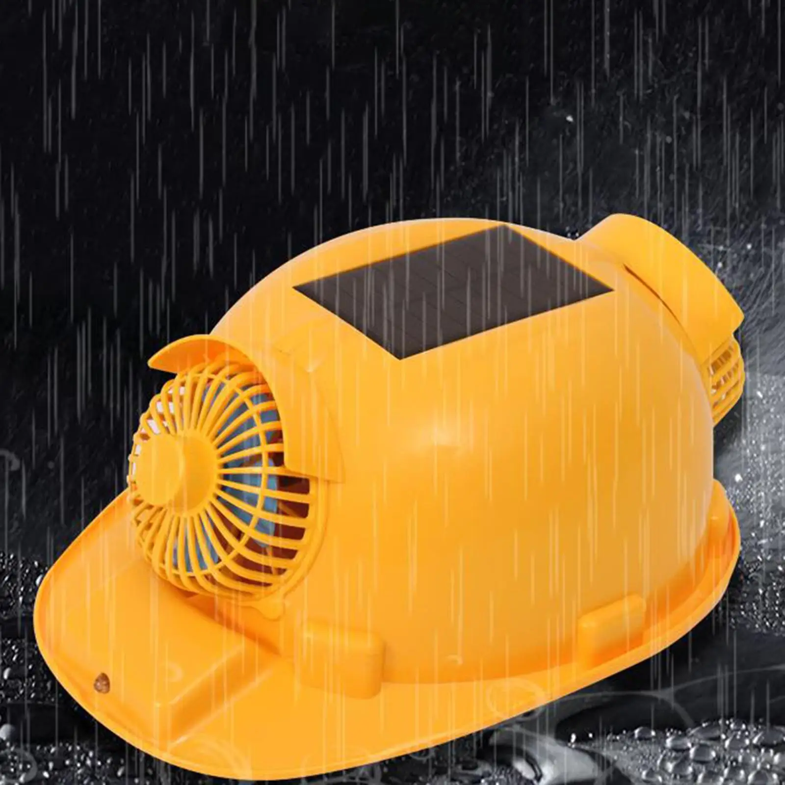 Yellow Solar Dual Fan with Lamp Safety Helmet Hardhat Head Protect High Performance Rechargeable Adjustable Ventilated Durable