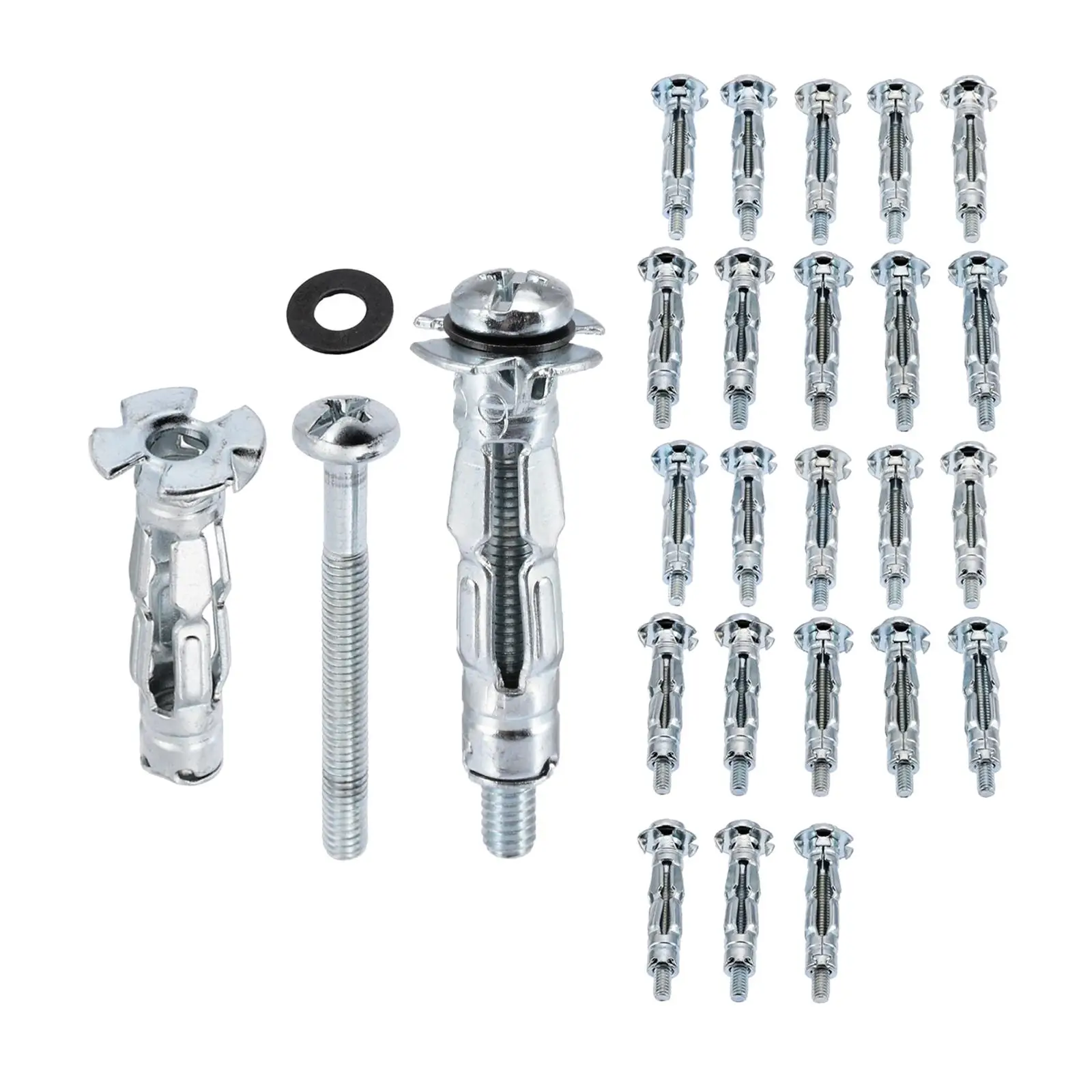 25Pcs Hollow Wall Anchors Metal Plasterboard Cavity Wall Fixings Anchors Plugs Hollow Wall Drive Anchor Screws for Tile