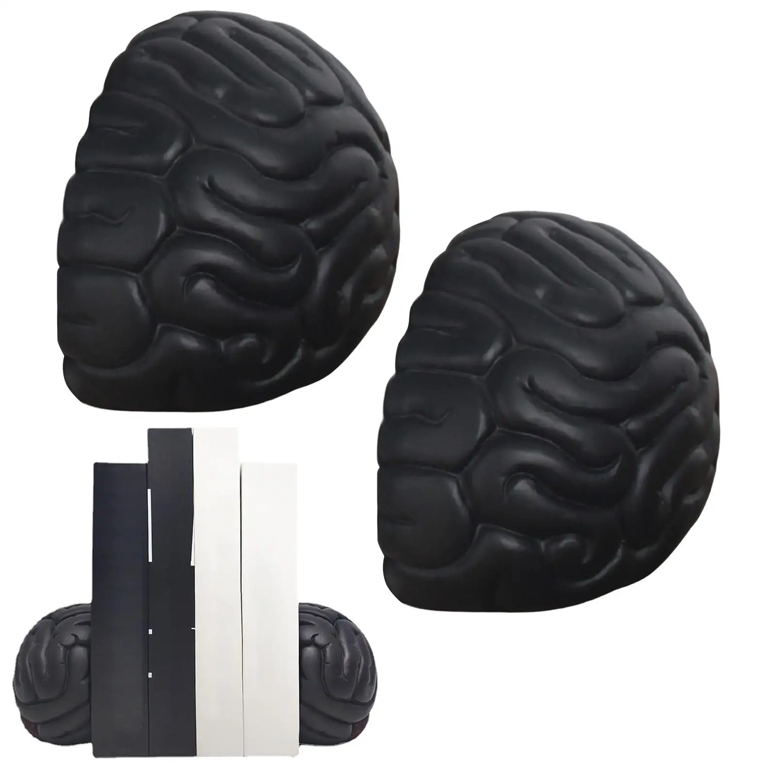 Book Ends Brain Shaped Decorations Organizers Sculpture Creative Heavy Duty Stoppers Bookends Book Ends Bookrack for Office Room