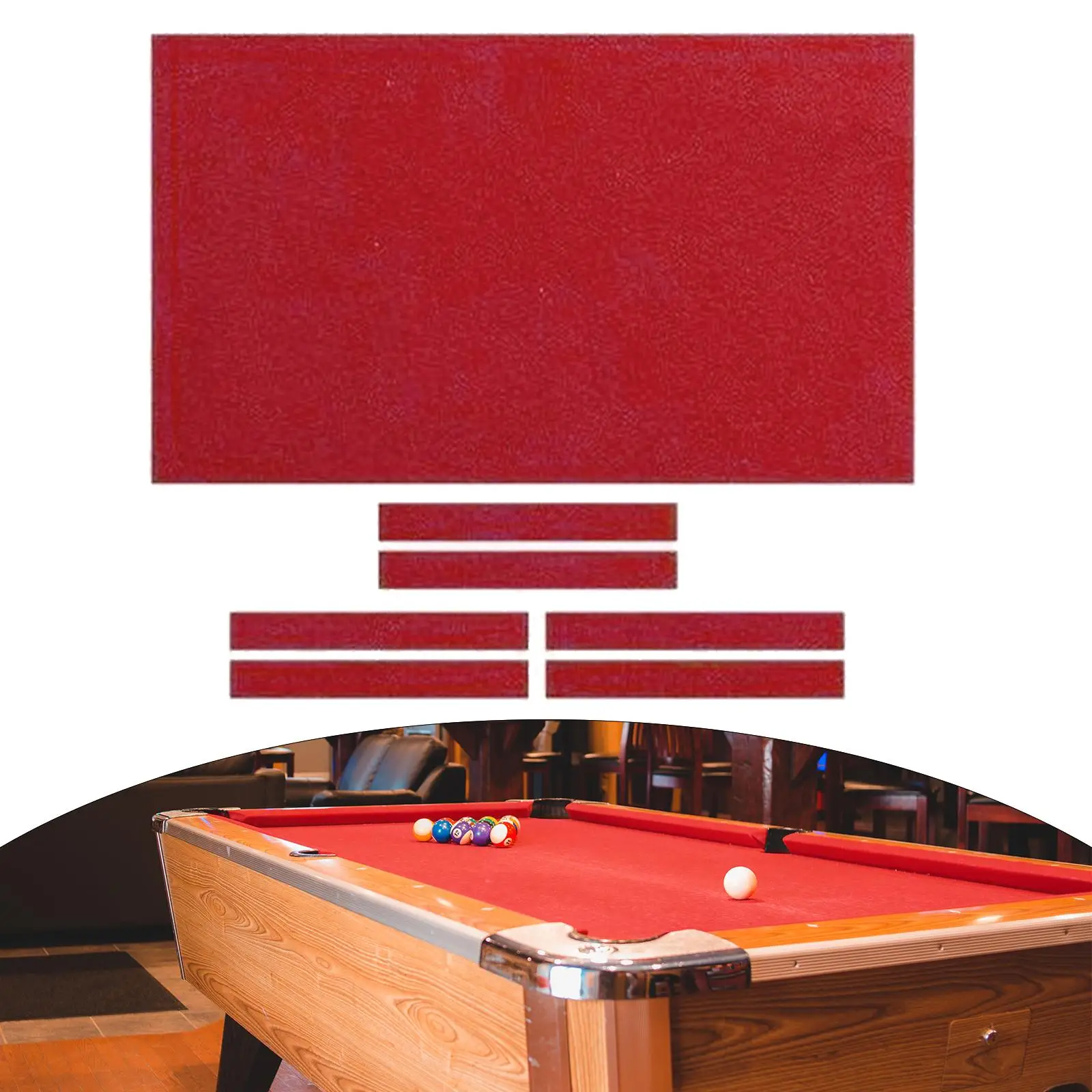 Billiards Pool Tablecloth Professional with Cushion Strips Billiard Cloth