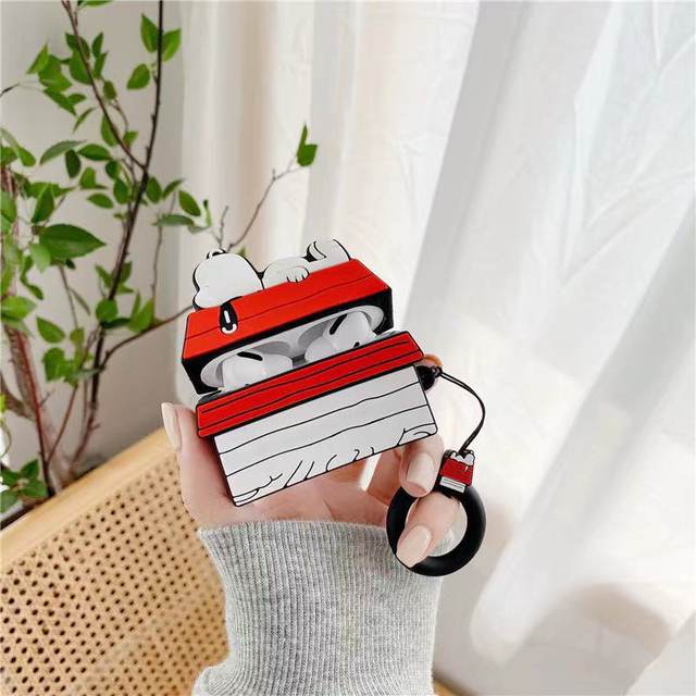 Creative Snoopy Cartoon Cover for Apple AirPods 1 2 3 Case AirPods Pro Case  with Lanyard Wireless Bluetooth Earphones Case gift