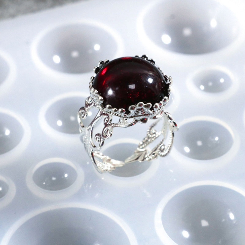 Round Gem Patch Rings Bracelet Silicone Mold Keyring Pendant Handmade Mold DIY Rings Pendant Jewelry for Valentines Gift Craft