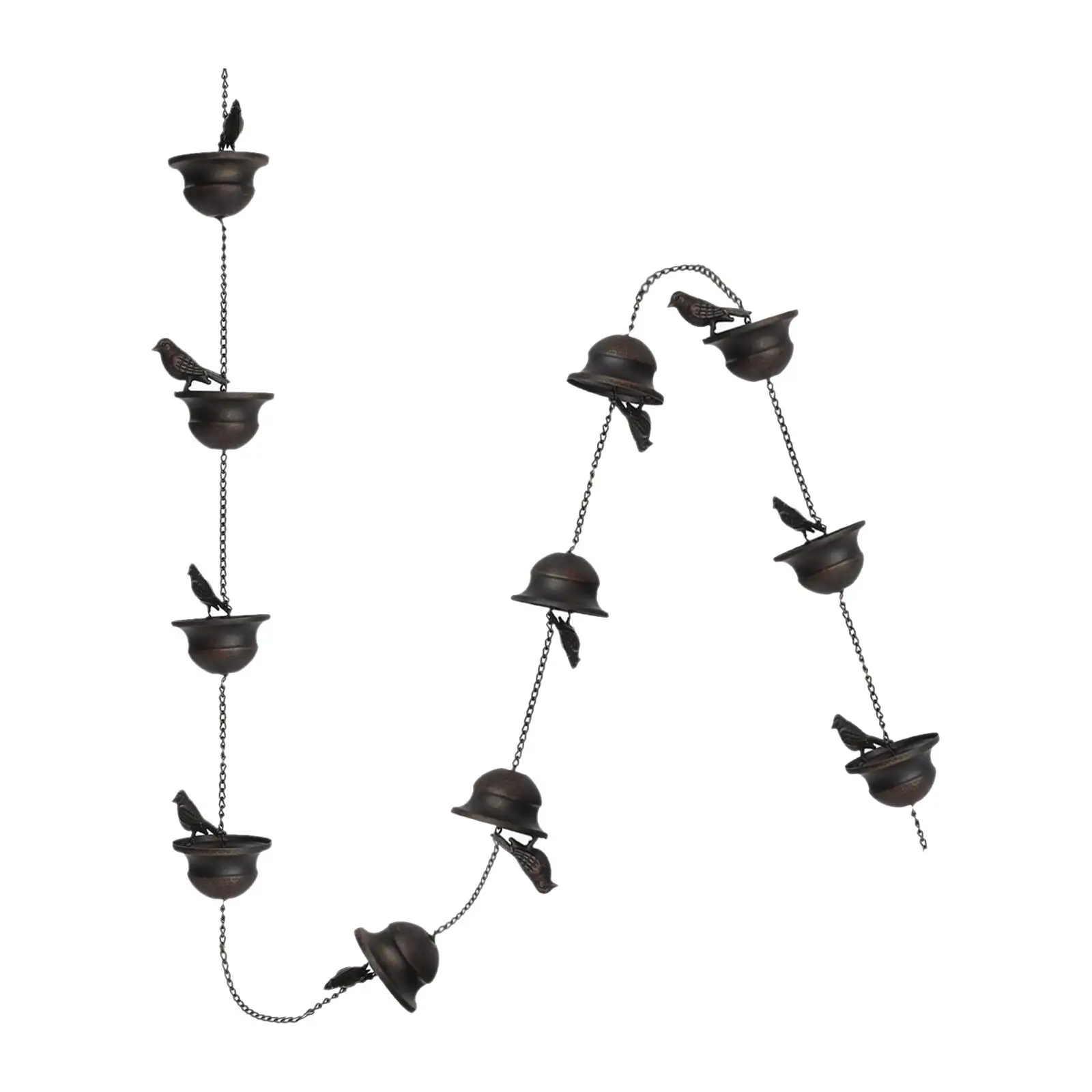 Bird Rain Chains for Gutters Replacement Downspouts Decorative Rainwater Catcher Chains 240cm for Gazebos Garden Home Outdoor