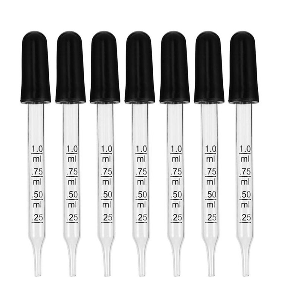 Best of 7Pcs Glass Scale Dropper Rubber Head Scale Pipette Dropper Essential Oil Bottle Straw Multi-purpose Droppers For School Home Reviews & Tips