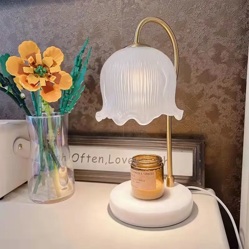 Melting Wax Lamp Aromatherapy Melting Wax Lamp Marble Melting Candle Lamp Glass Night Light Atmosphere Table Lamp