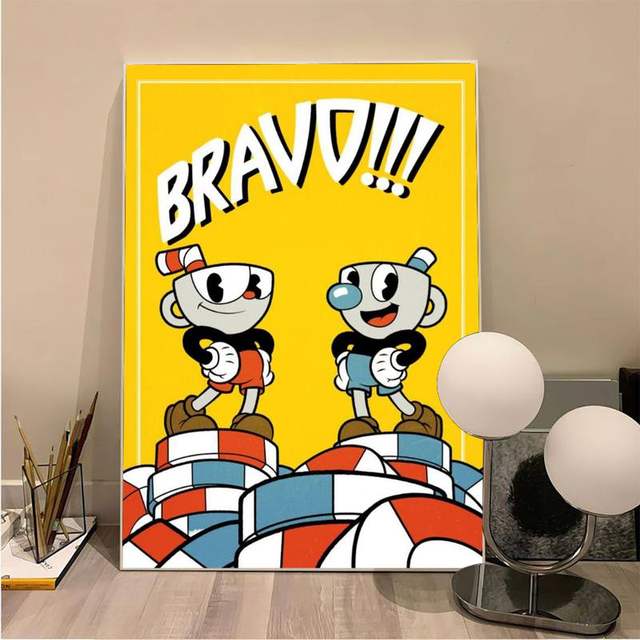 Cuphead Poster Speedrun Cuphead Poster Wall Art Sticky Poster