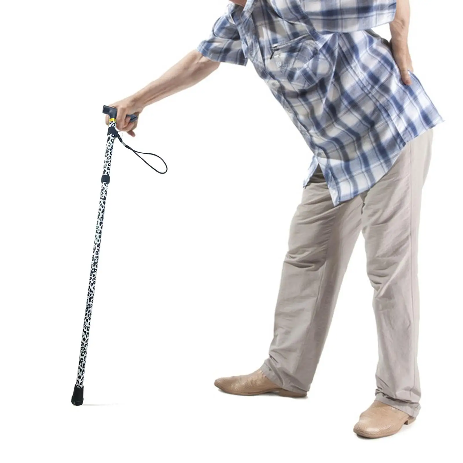 Trekking Poles Foldable Adjustable Shock Absorbing Metal Cane Walking Sticks for Elderly Old Man Mountaining Backpacking Walking