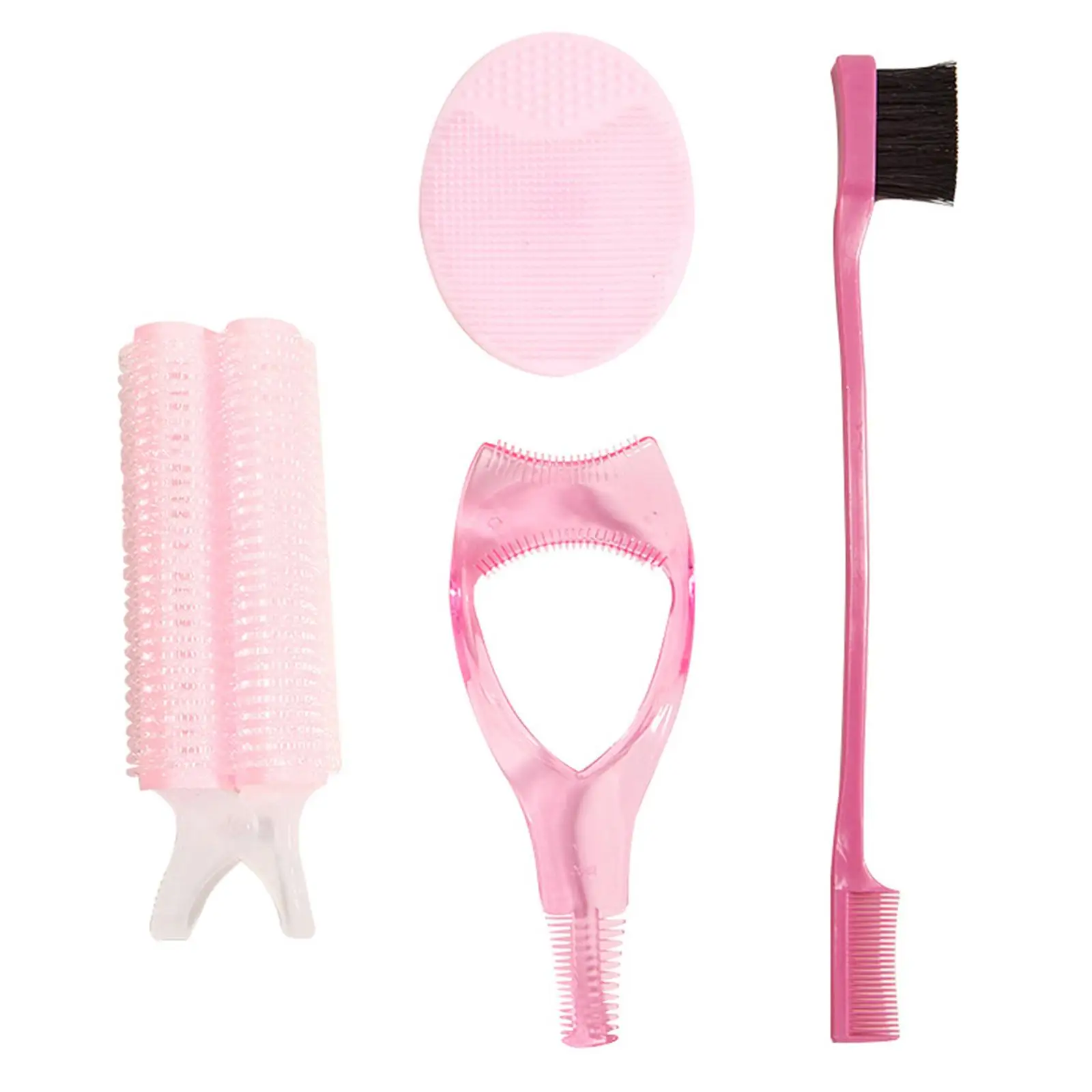 4 in 1 Makeup Set Hair Brush for Edge Facial Cleansing Massager Device Eyelash Brush Aid Lightweight Portable Compact for Travel