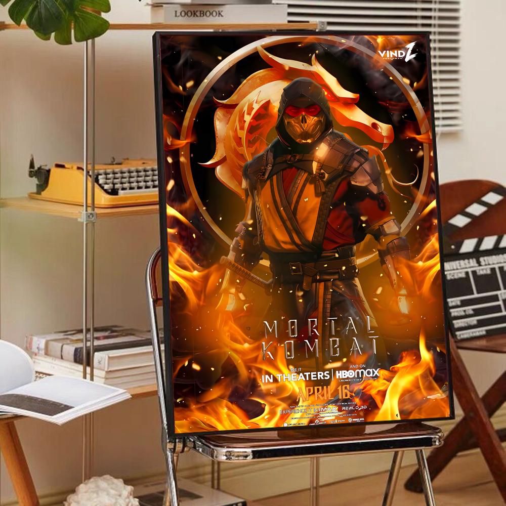 Mortal Kombat Game Classic Movie Posters Whitepaper Sticker DIY Room Bar Cafe Aesthetic Art Wall Painting