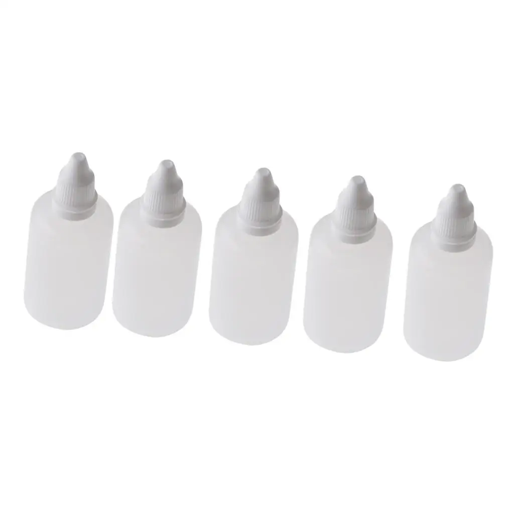 50ml Empty Squeezable Dropper Bottles for Eye Drops Lab of 5
