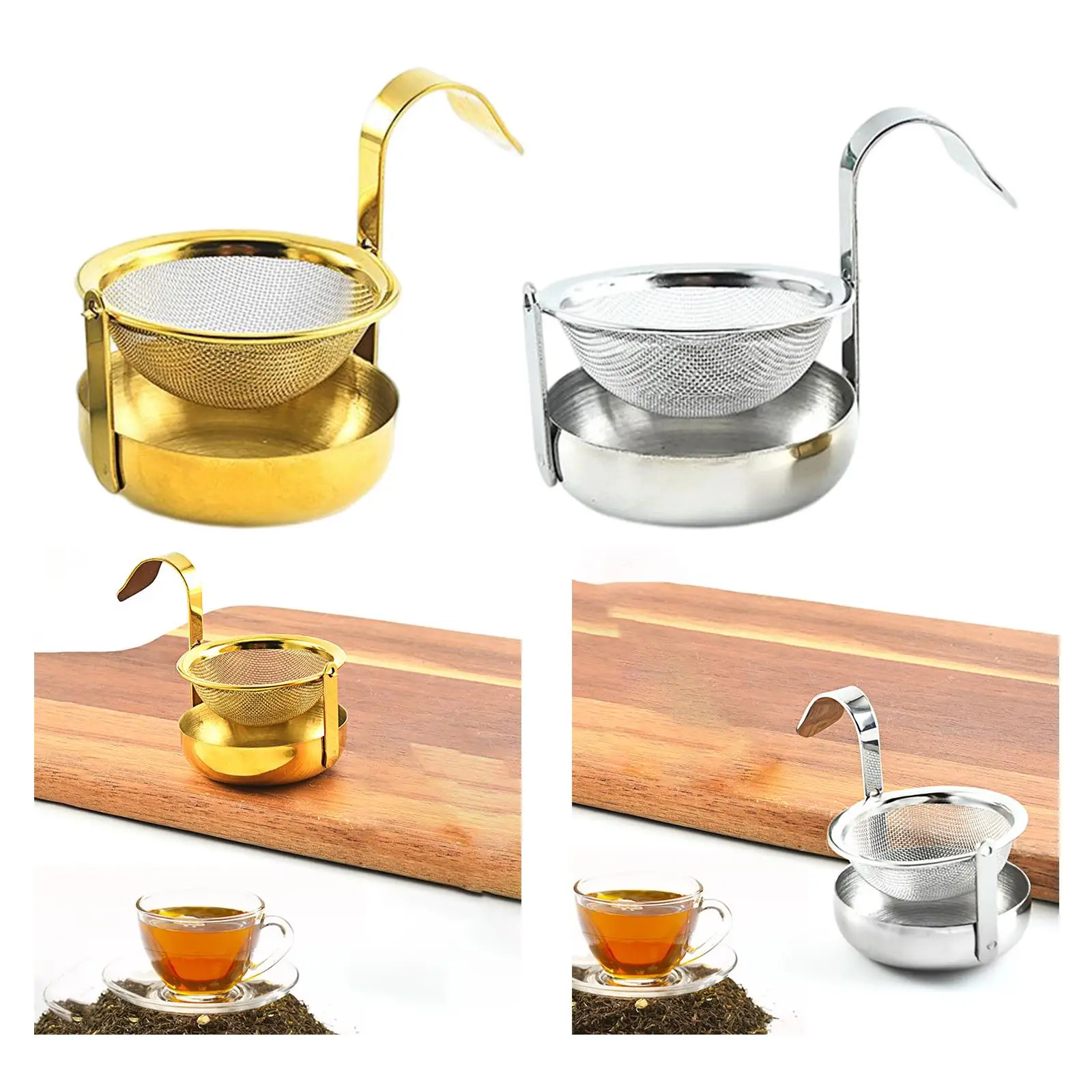 360 Rotatable Tea Strainer, Reusable 304 Stainless Steel Tea Accessories Fine Mesh Teaware for Party kitchen