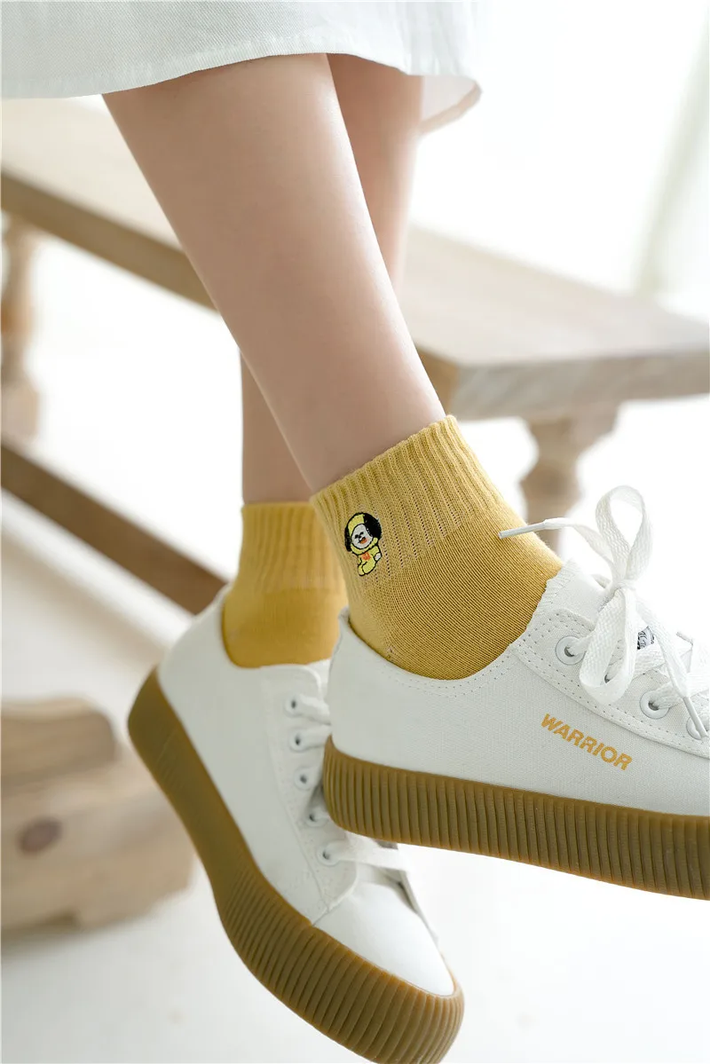3 Pairs Kawaii Cartoon Print Socken Frauen Pack Nette Sets Lustige Meias Diver lustige Candy Farben Calcetines Mädchen Herbst Winter – Detail 9