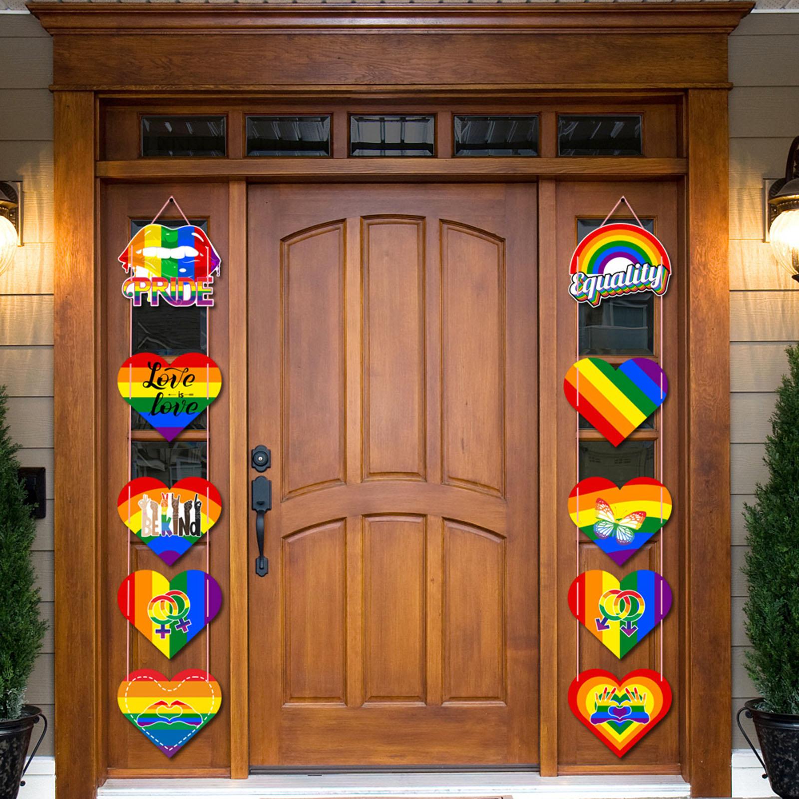 Gay Pride Day Outdoor Porch Banner LGBT Pride Month Pride Prom Rainbow Door Wall Sign Party Decoration Supplies