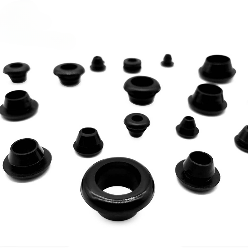 Description Picture 4 of itemBlack 3mm-50mm Rubber Snap-on Grommet Hole Plugs End Caps Bung Wire Cable Protect Bush