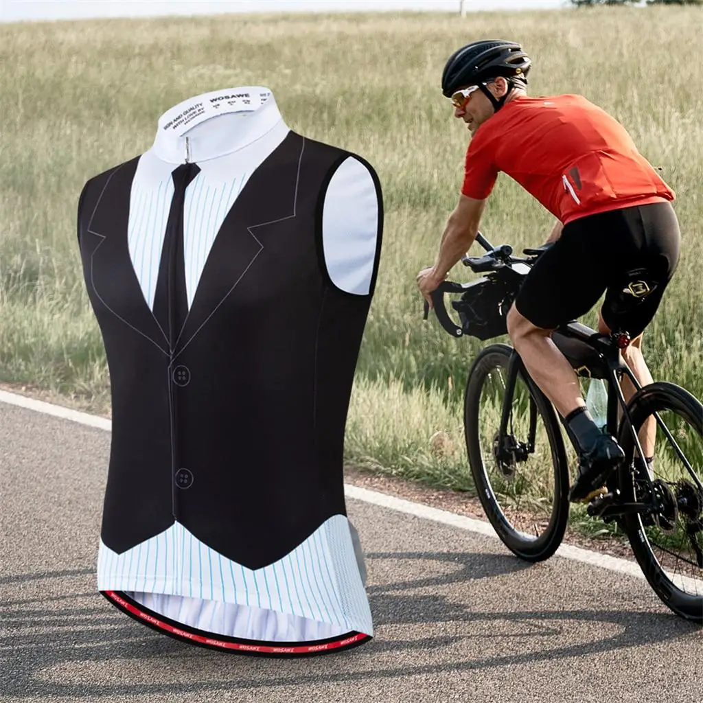 Men` Cycling Jersey Sleeveless Shirt Reflective  Breathable Lightweight - Multiple Sizes