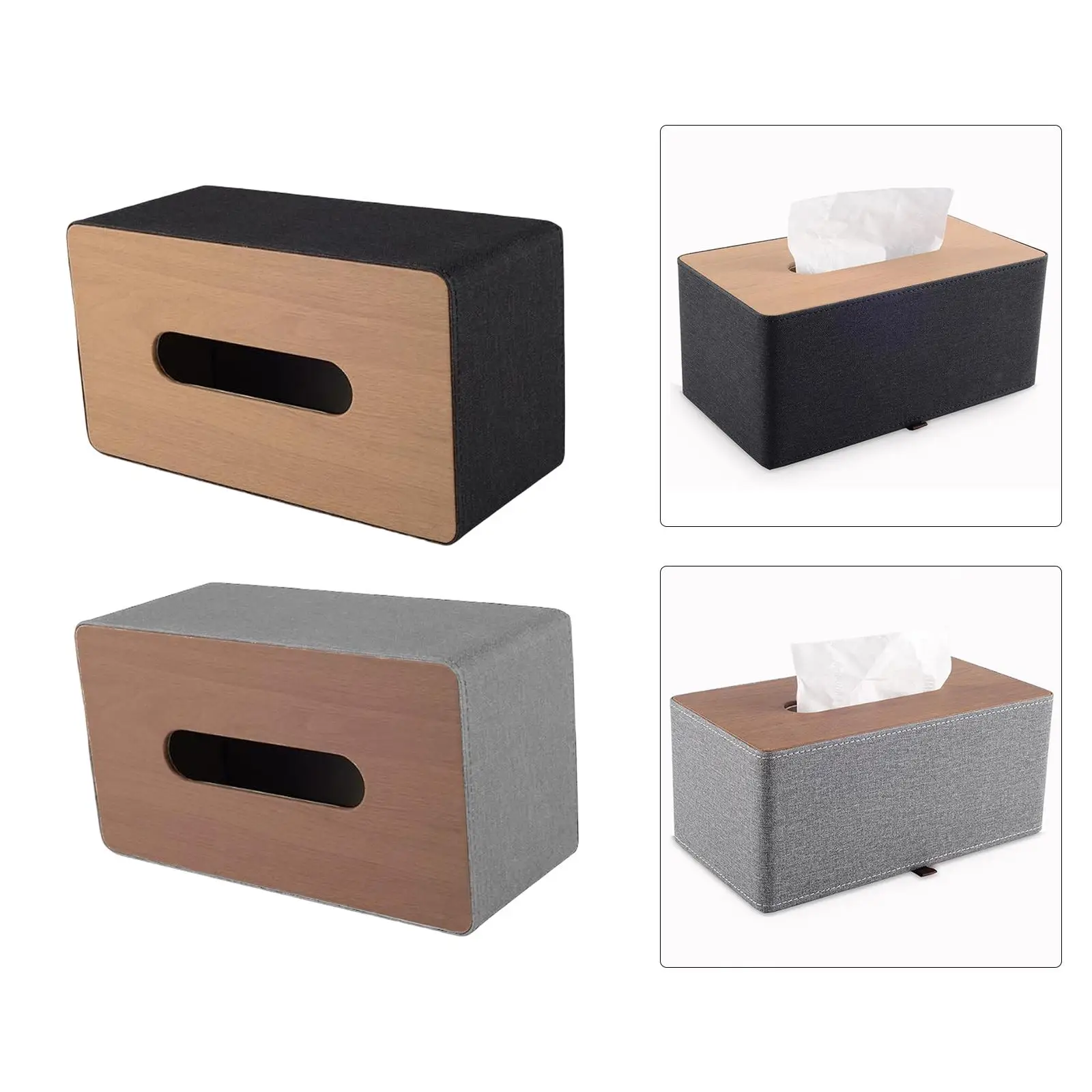 PU Leather Tissue Box Holder Anti Moisture Pumping Paper Case Tissue Dispenser Tissue Box Cover for Paper Towel Bag Decoration
