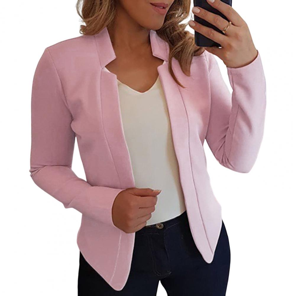 Title 17, Einfarbig Slim Fit Frauen Blazer Jacke Kerb Kra...